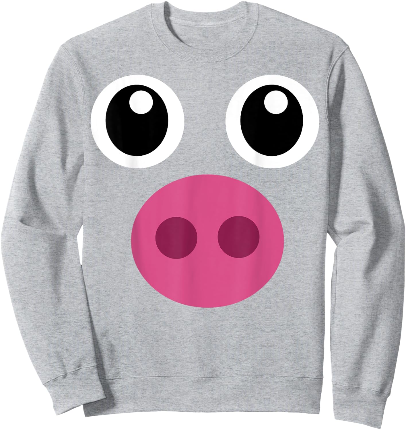 Funny Pig Face Shirt Swine Halloween Costume Gift Sweatshirt - Sweatshirt | Ash