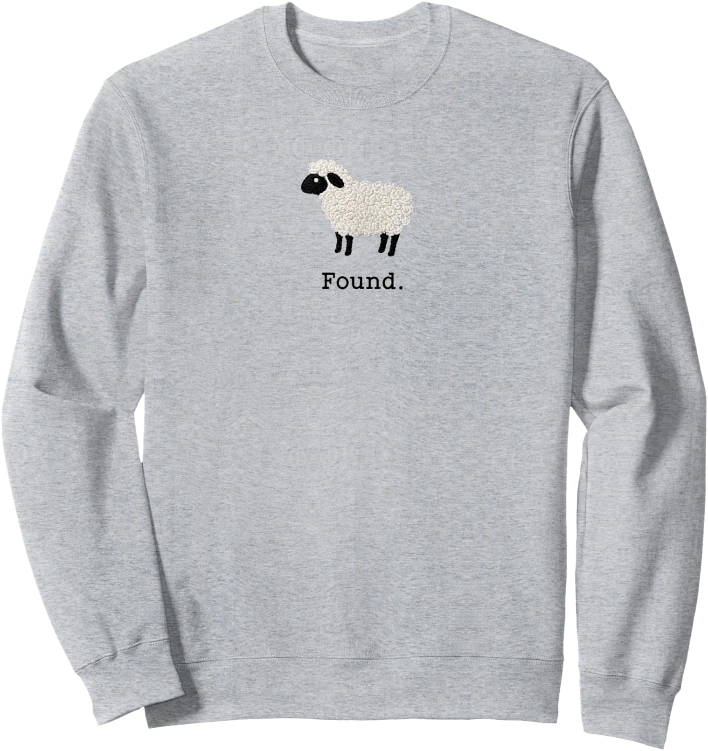 Found Sheep Psalm 23 Christian Faith Lamb Minimalist Sweatshirt - Sweatshirt | Ash