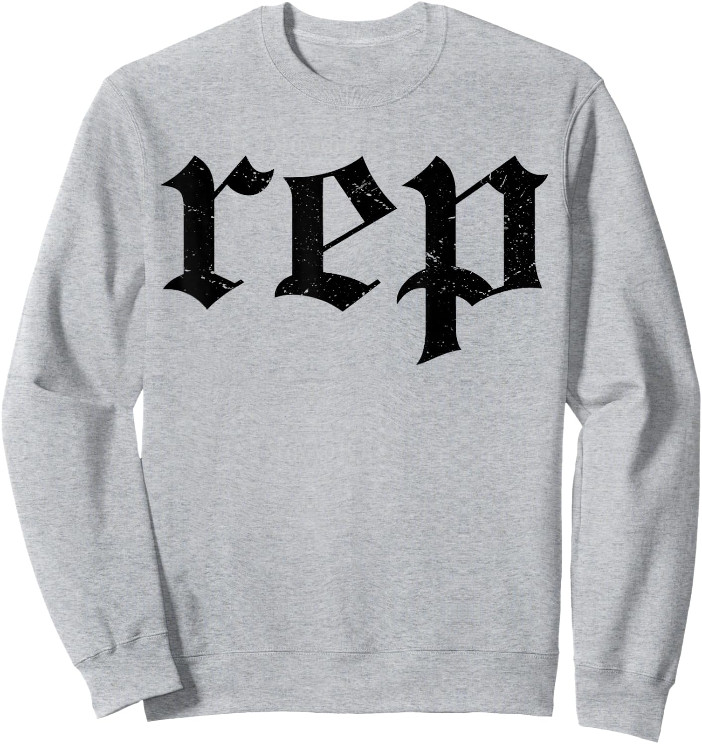 Vintage Distressed Effect Rep Expression Sweatshirt - Sweatshirt | Ash