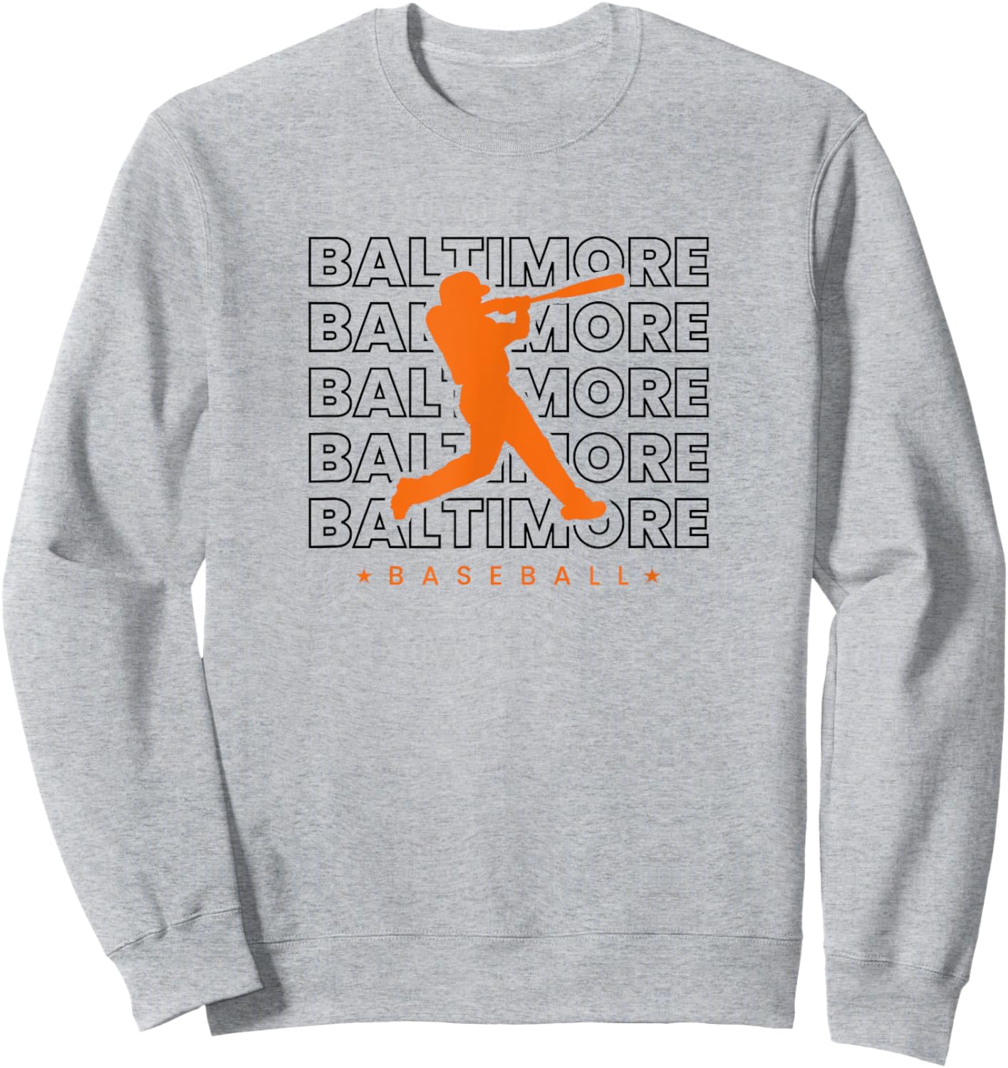 Baltimore Baseball Minimalist Classy Retro Baseball Lover Sweatshirt - Sweatshirt | Ash