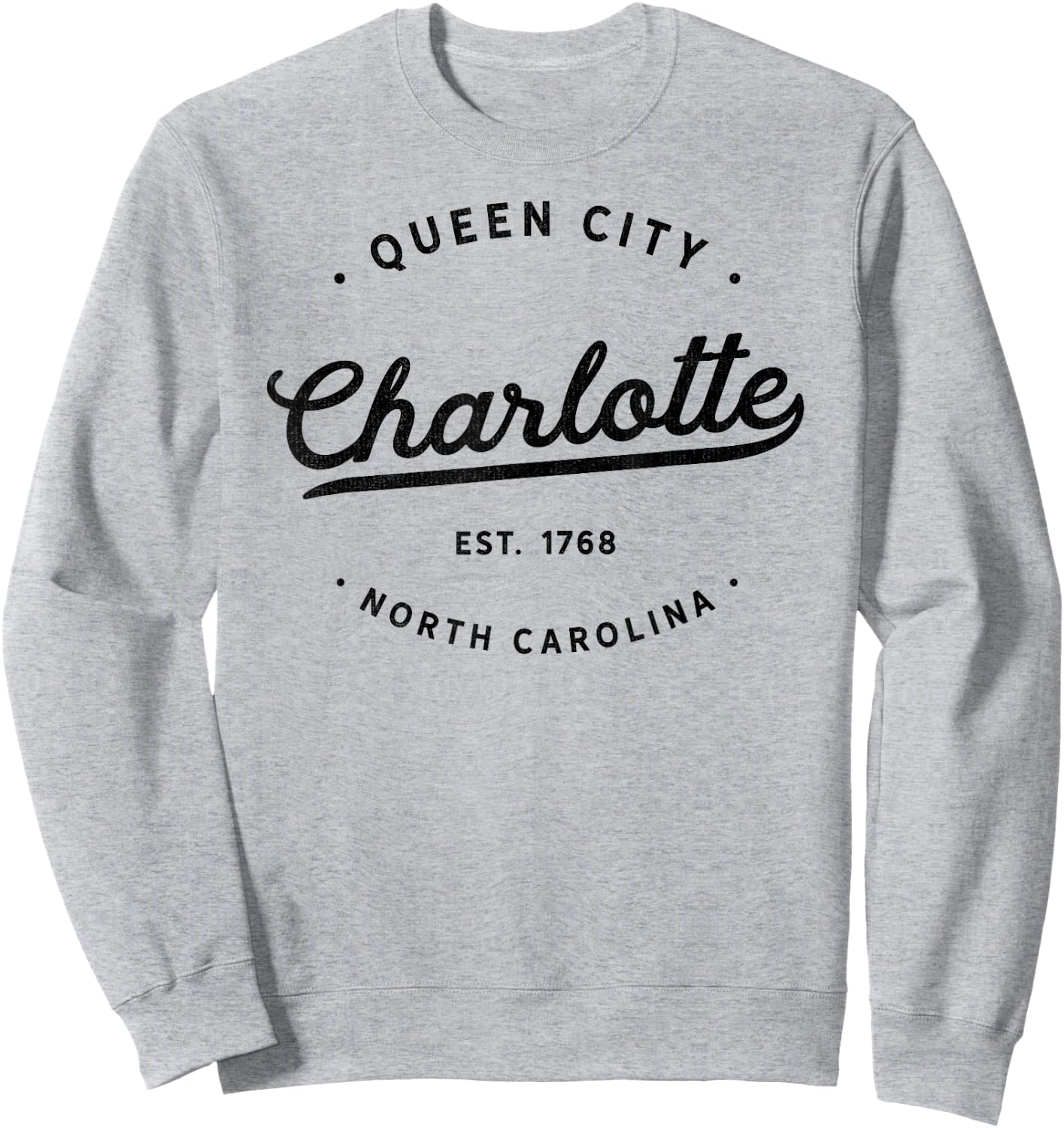 Classic Vintage Retro Charlotte Queen City NC USA Souvenir Sweatshirt - Sweatshirt | Ash