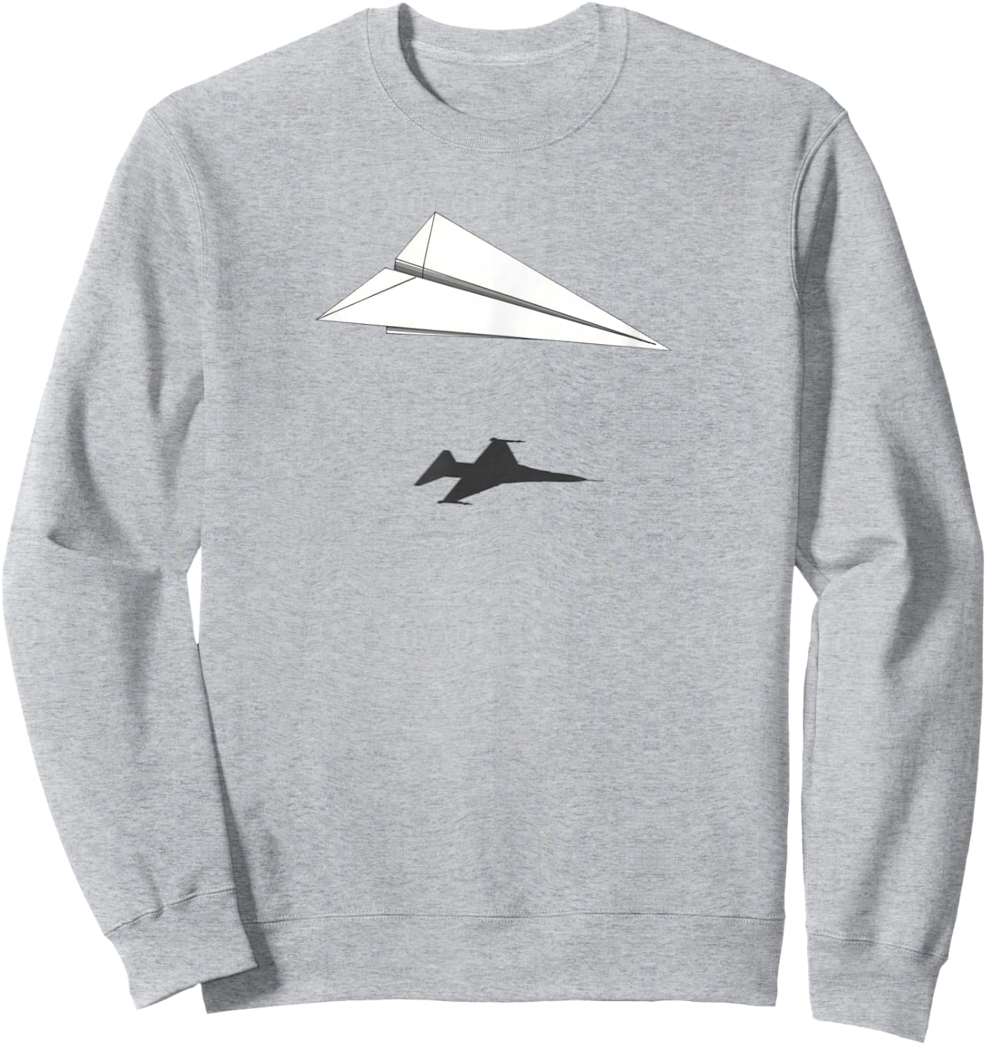 Paper Airplane Shadow F-16 Fighting Falcon Sweatshirt - Sweatshirt | Ash