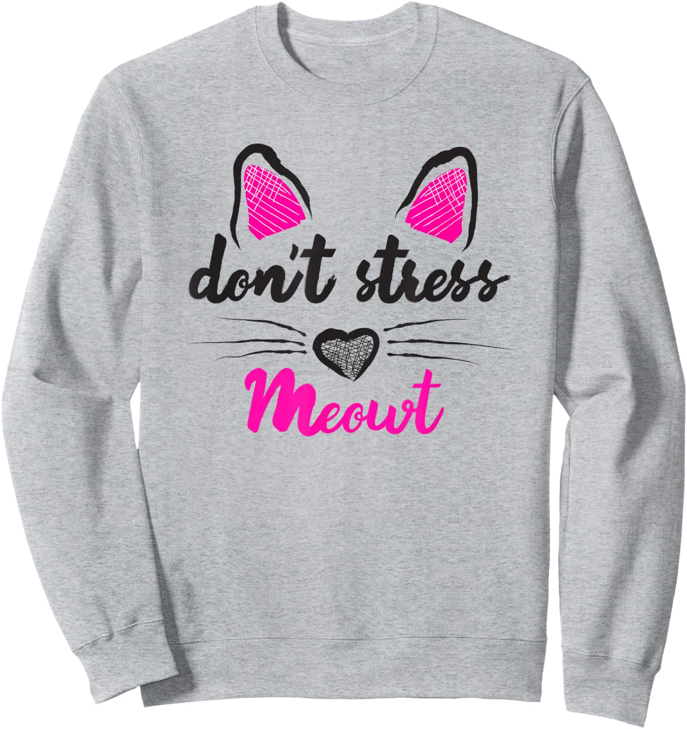 Funny Dont Stress Me Meowt Cat Pun Sweatshirt - Sweatshirt | Ash