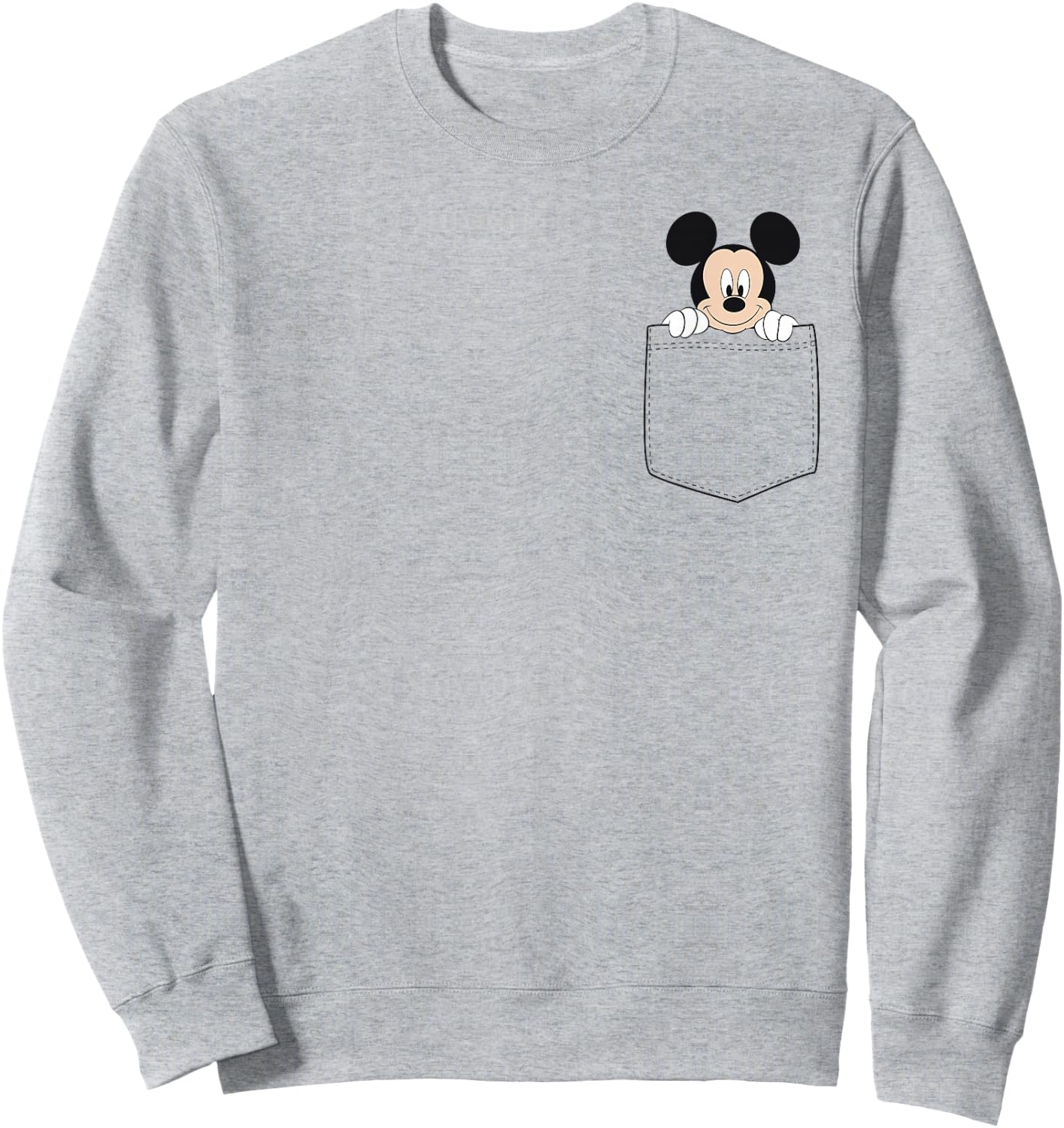 Disney Adult Classic Fit Mickey Mouse - Blue Cotton , ODNY-2045 Sweatshirt - Sweatshirt | Ash