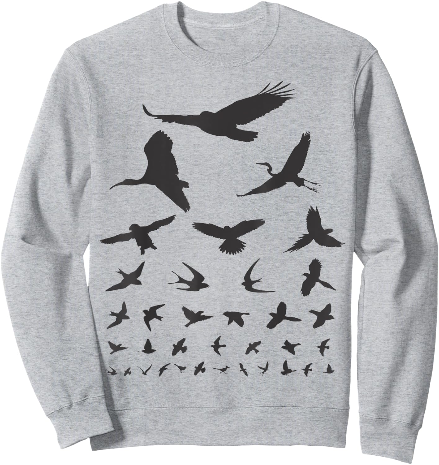 Happy Birding Women's Birdwatching Eye Chart , Grey, Small, Short Sleeve Sweatshirt - Sweatshirt | Ash