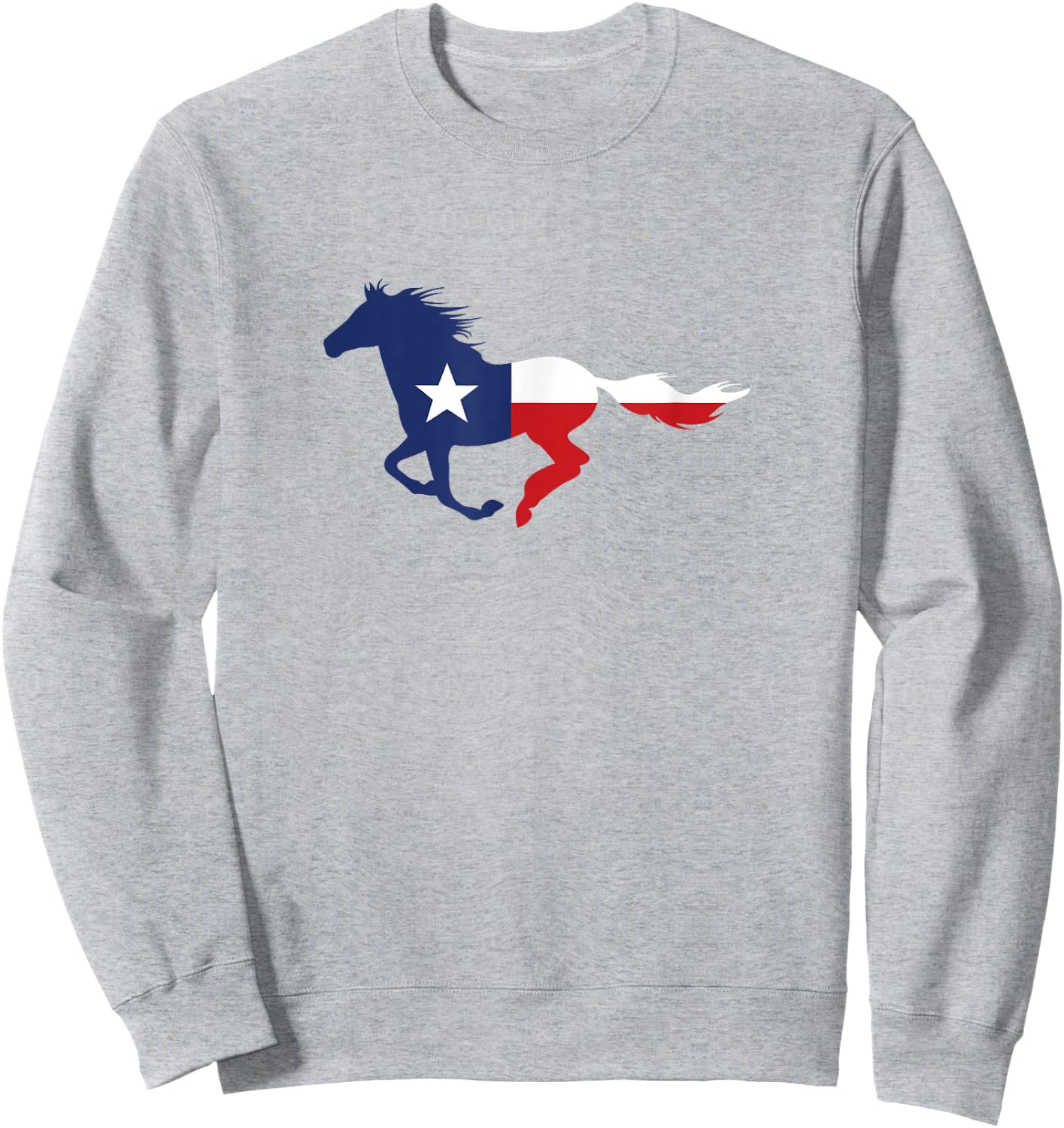 Texas State Flag Running Horse Sweatshirt - Sweatshirt | Ash