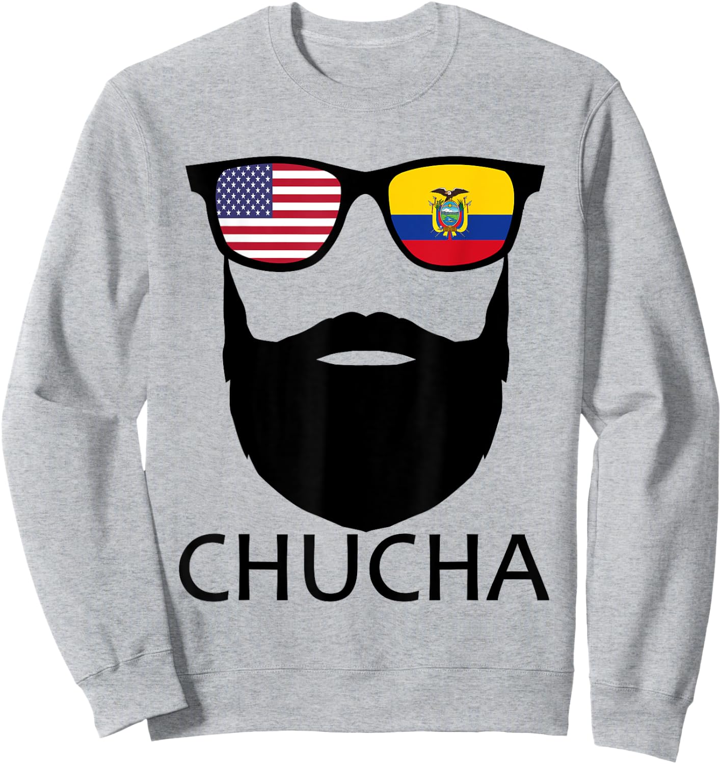 Half American Ecuadorian Chucha USA Ecuador Flag Patriot Men Sweatshirt - Sweatshirt | Ash