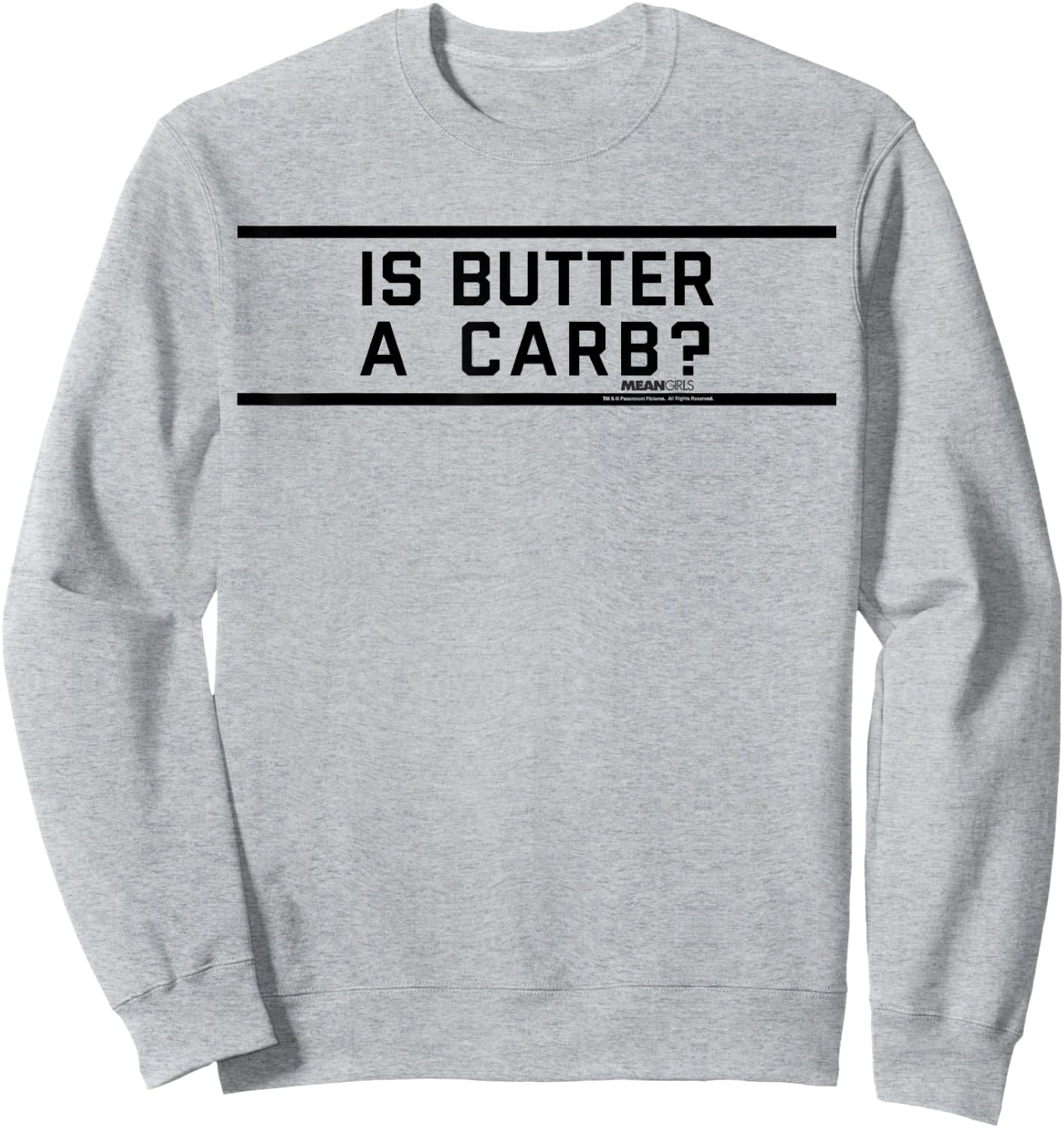 Mean Girls Is Butter A Carb Striped Graphic Sweatshirt - Sweatshirt | Ash