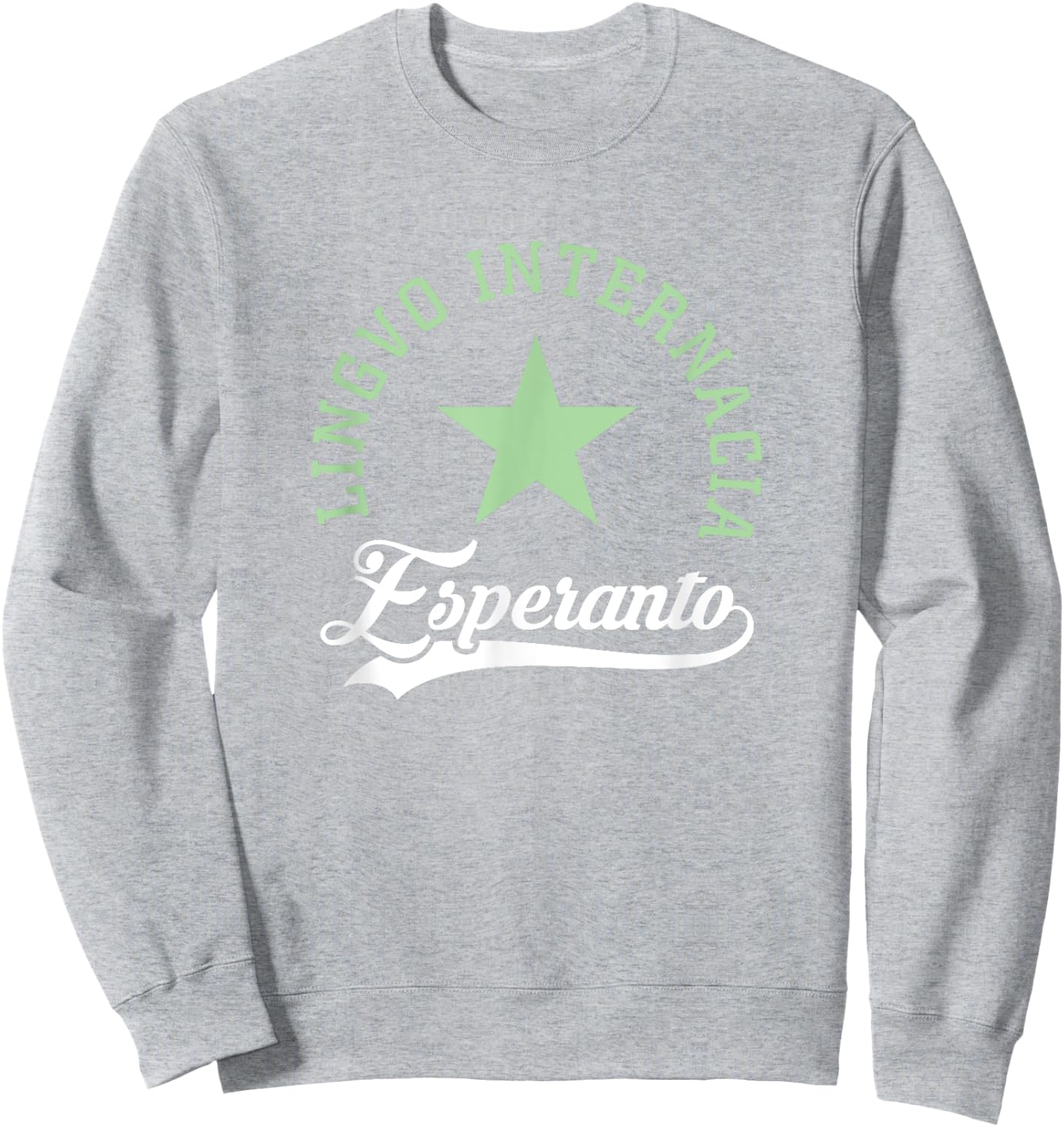 Verda Stelo Esperanto Women's Esperanto Lingvo Internacia Athletic Modern Green Short Sleeve Sweatshirt - Sweatshirt | Ash