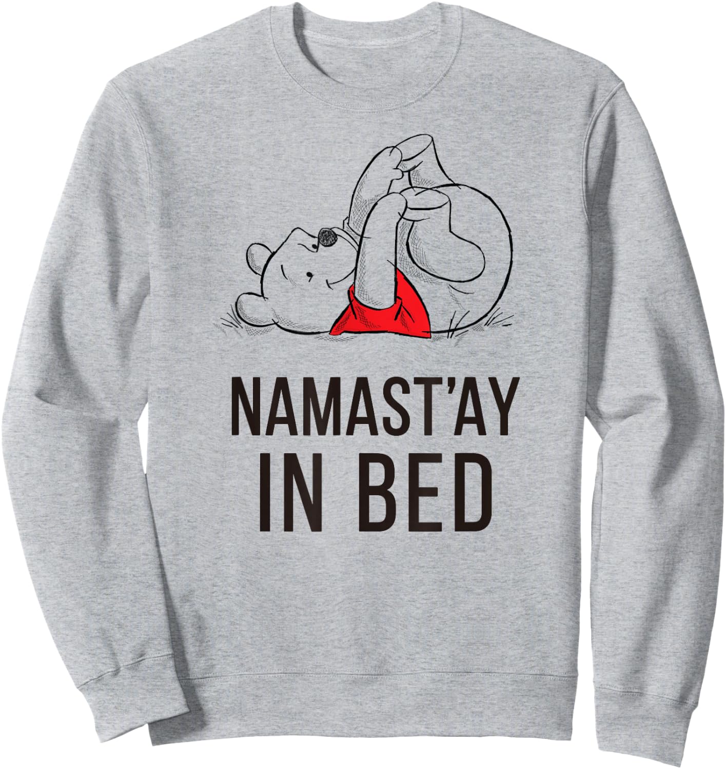Disney Winnie the Pooh Namast'ay Short Sleeve Sweatshirt - Sweatshirt | Ash