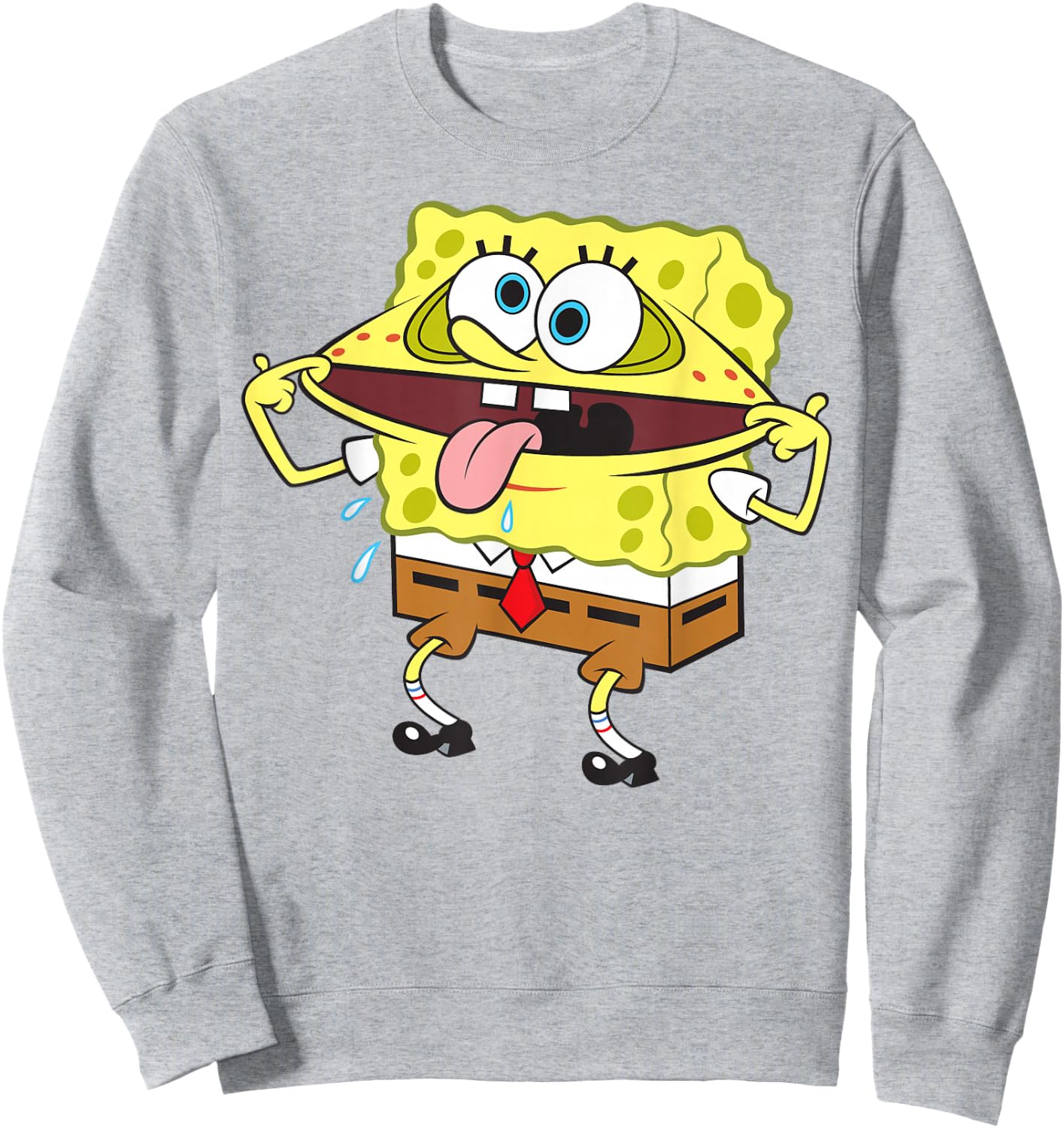 Spongebob SquarePants Goofy Face Funny Sweatshirt - Sweatshirt | Ash