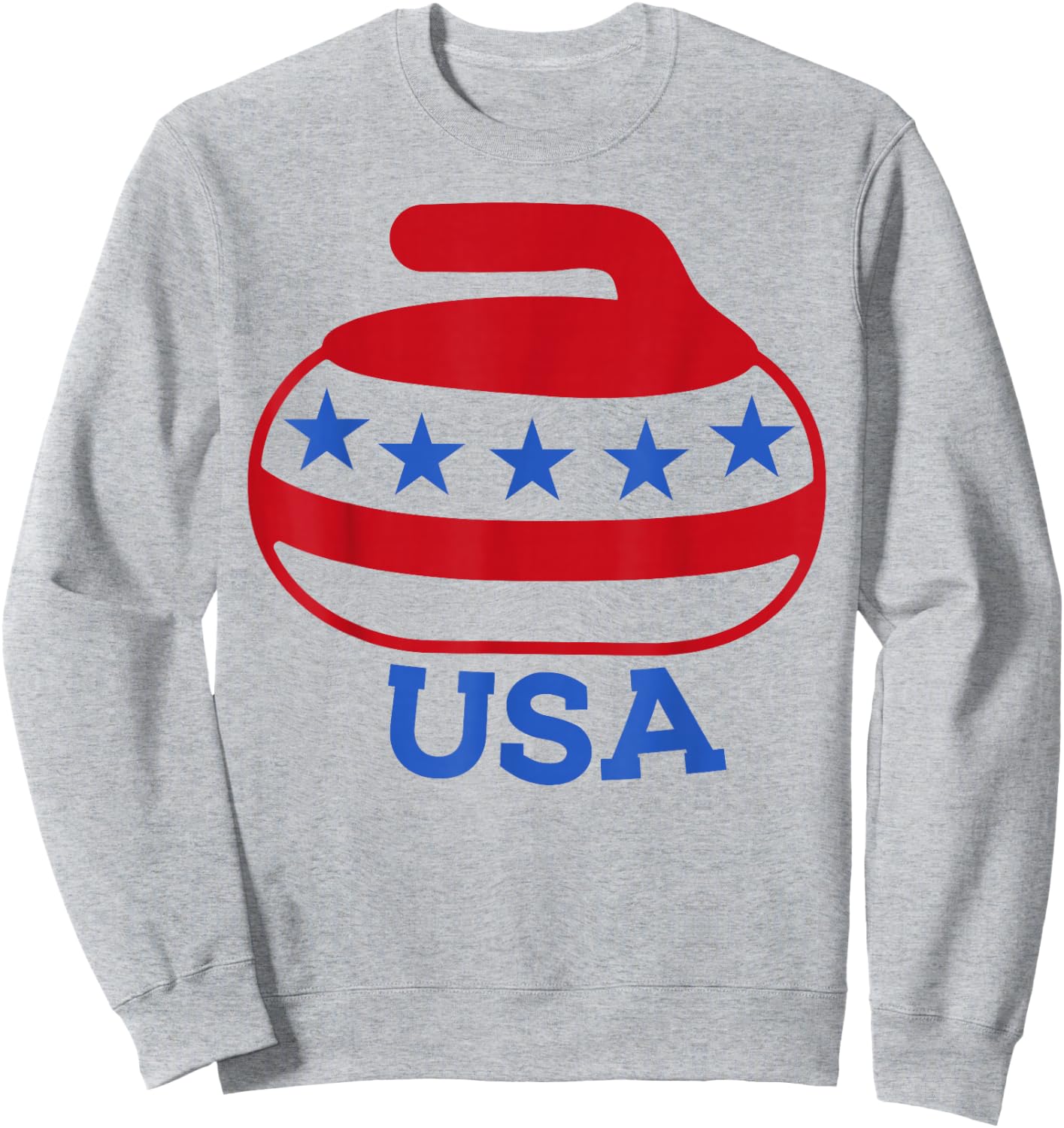 Curling USA Team Support Red, White, and Blue Pride Sweatshirt - Sweatshirt | Ash