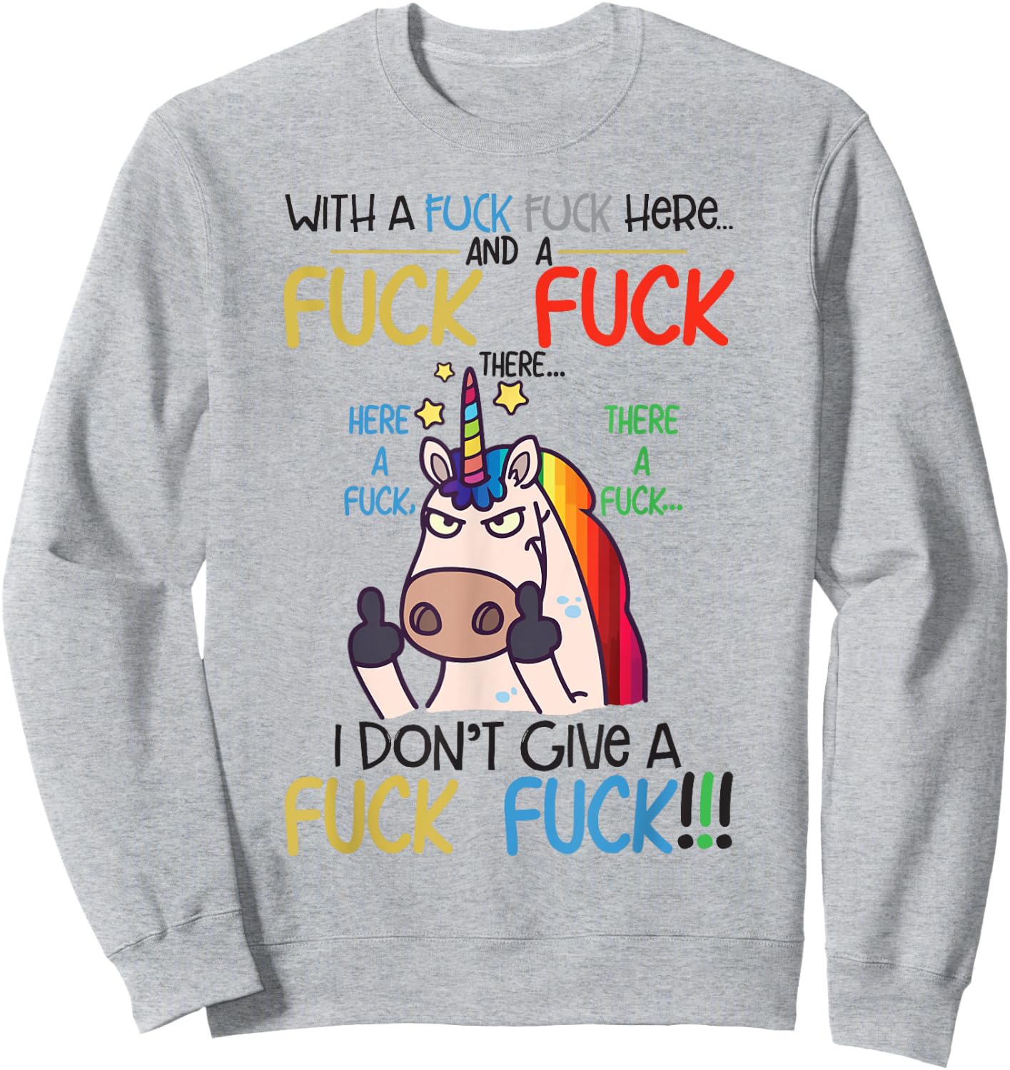 Funny Sarcasm Unicorn Shirt - Women's Adult Men's - White - Small - Short Sleeve - Cotton 65% Polyester 35% - Modern Classic - Everyday - Birthday - Lace Embellishment Sweatshirt - Sweatshirt | Ash