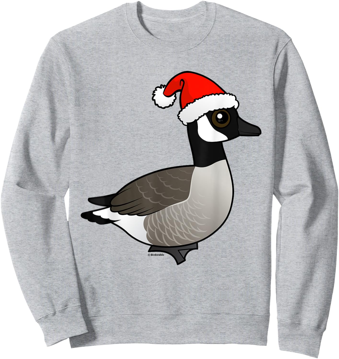 Funny Cute Cartoon Santa Canada Goose Christmas Gift Sweatshirt - Sweatshirt | Ash