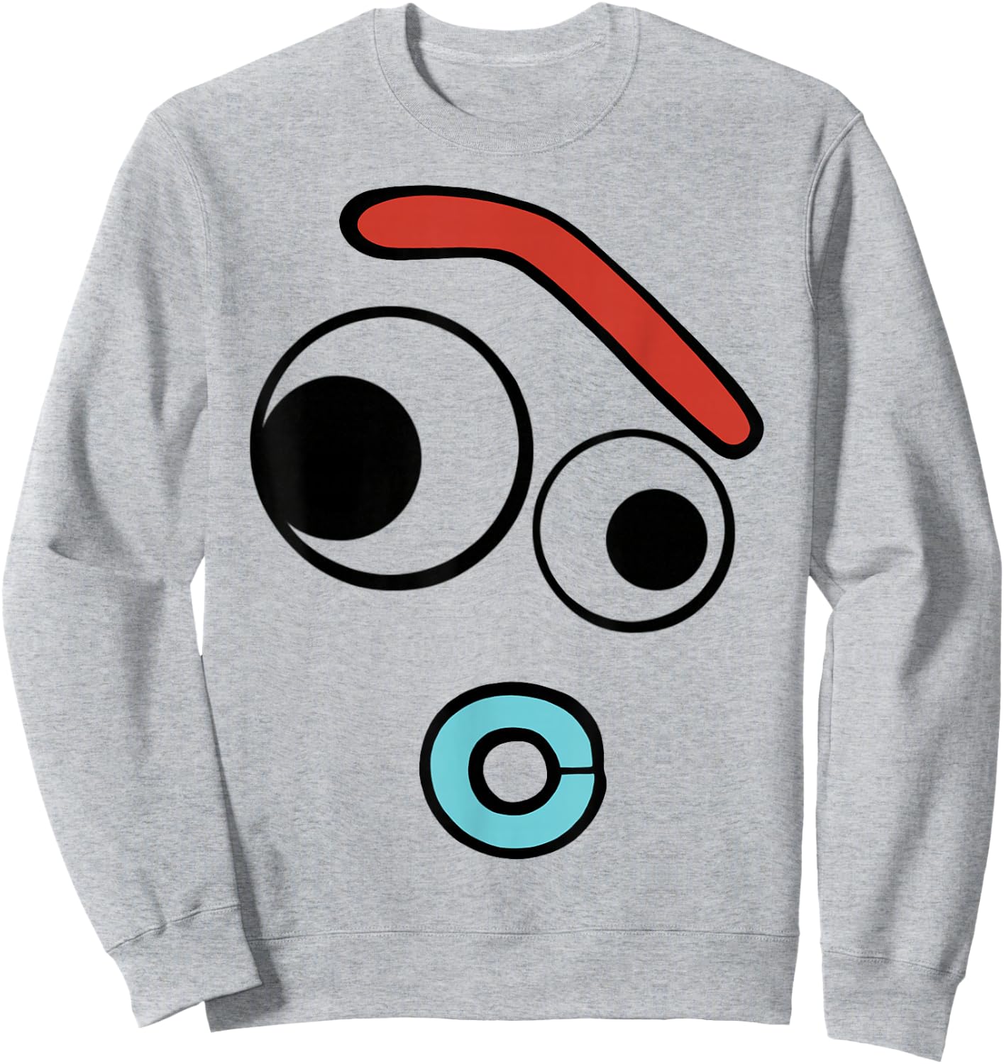 Disney Pixar Toy Story 4 Forky Large Surprised Face Sweatshirt - Sweatshirt | Ash