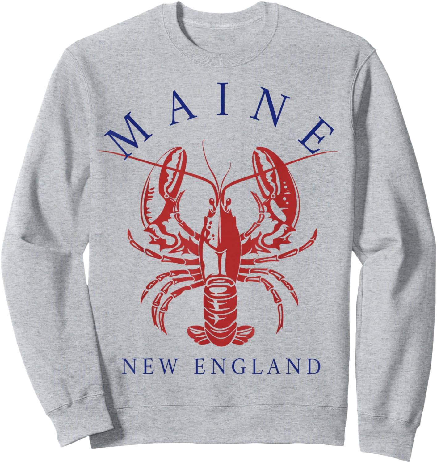 Maine New England Lobster Souvenir Pride Vintage Sweatshirt - Sweatshirt | Ash