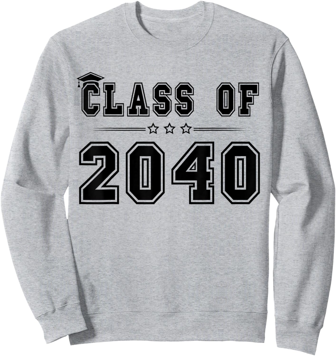 Class of 2040 Grow with Me Graduation Handprint On Back Sweatshirt - Sweatshirt | Ash