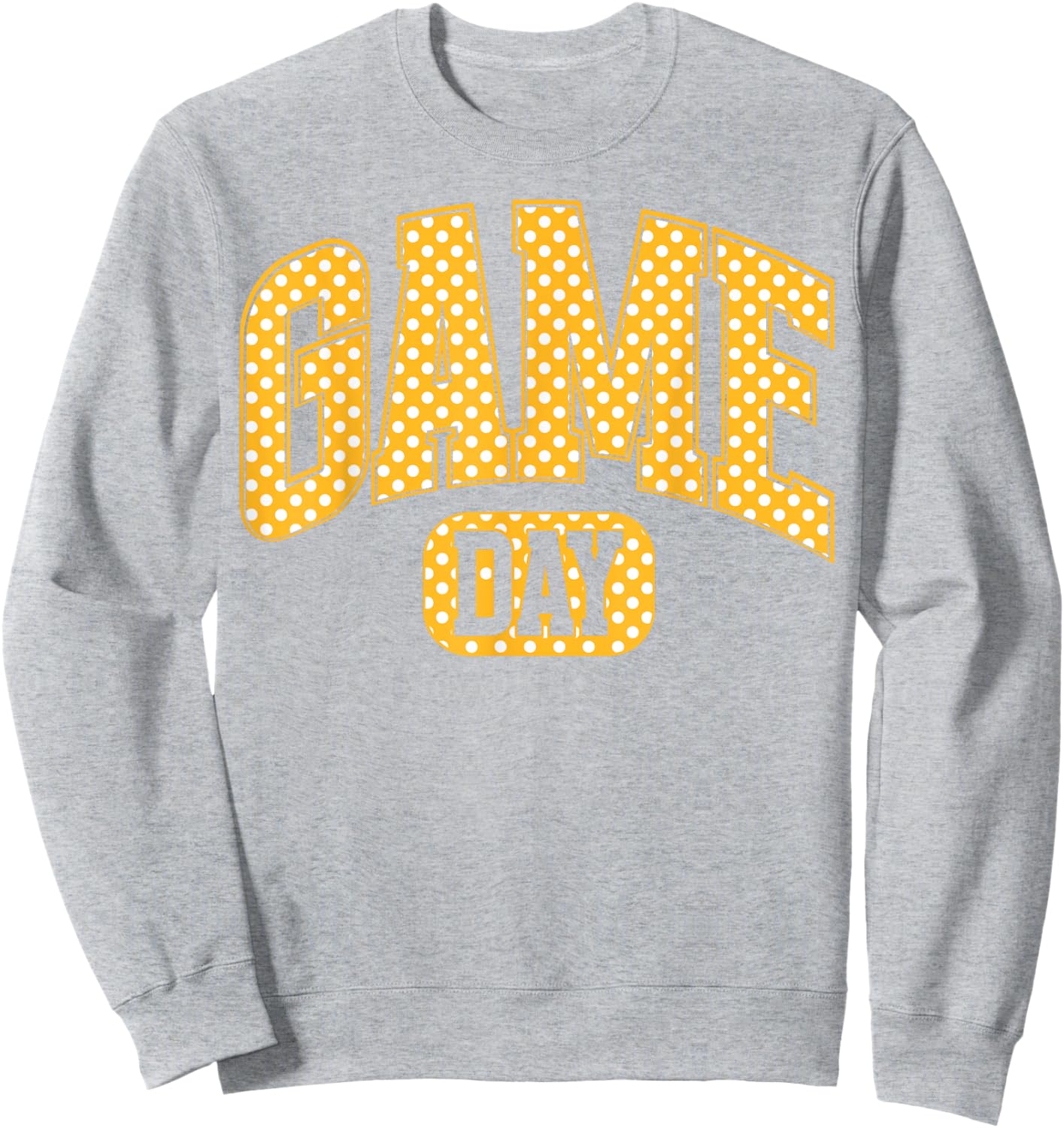 Happy Dot Day Game Day Polka Dot Football Yellow Team Spirit Sweatshirt - Sweatshirt | Ash