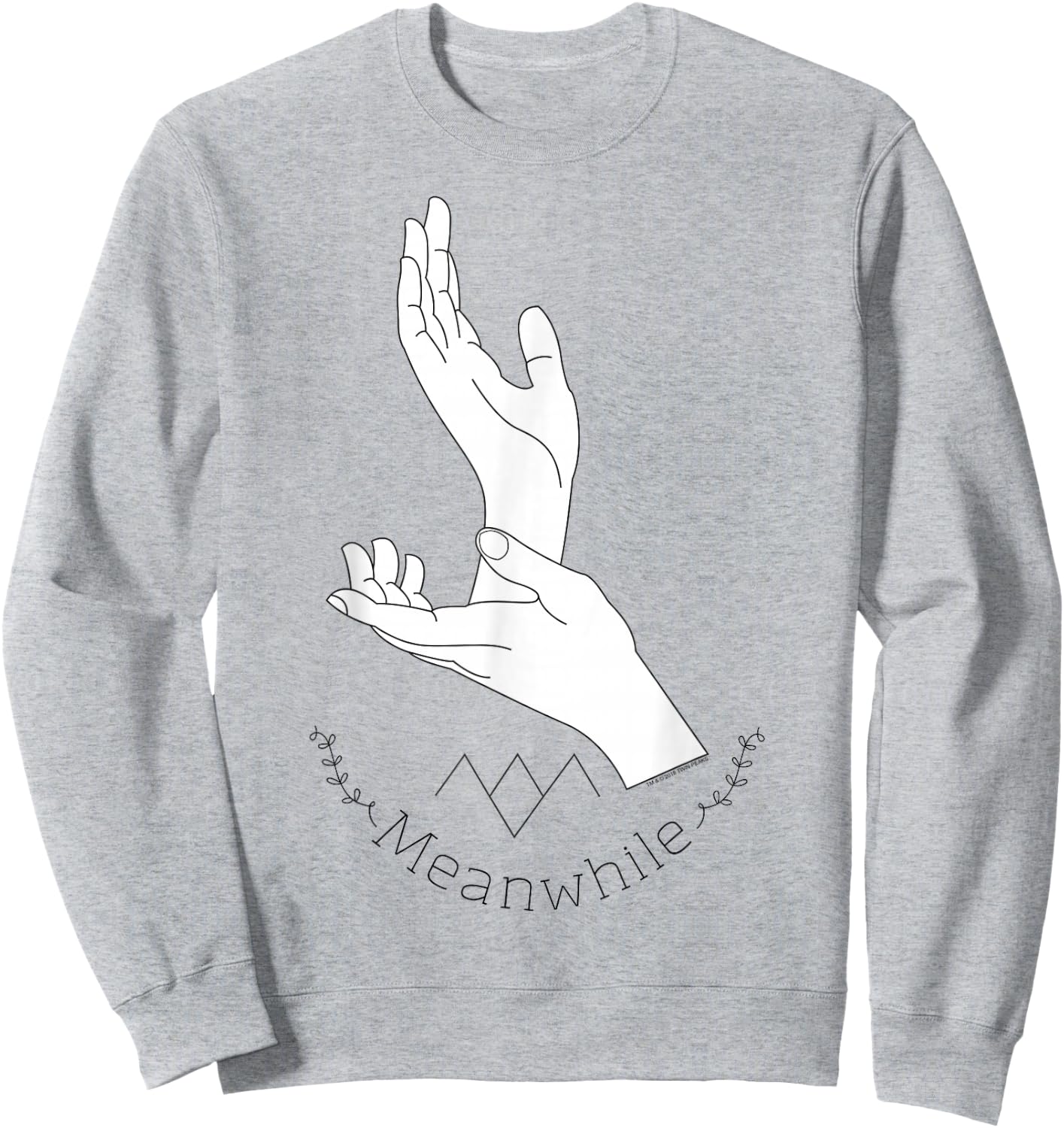 Twin Peaks Laura Palmer Meanwhile Hand Sign Graphic Sweatshirt - Sweatshirt | Ash