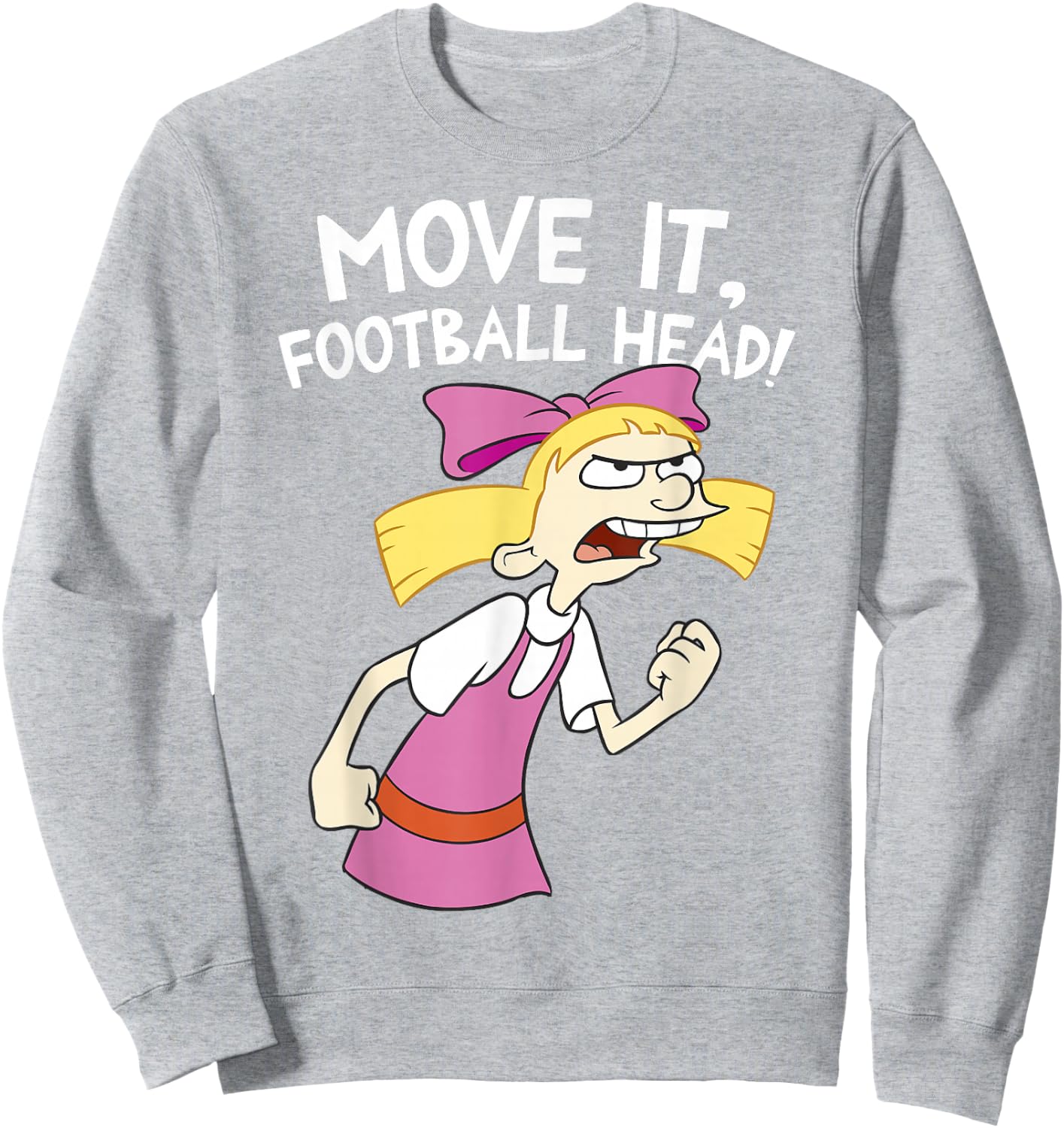 Hey Arnold! Helga Move It Football Head Small Sweatshirt - Sweatshirt | Ash