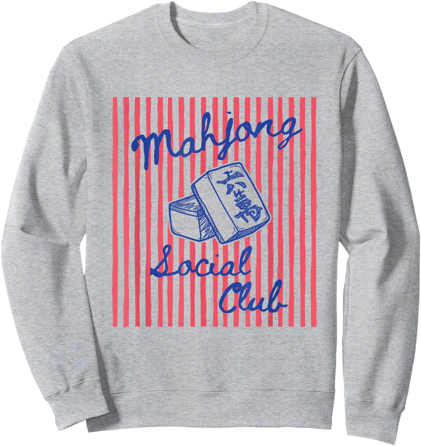 Mahjong Social Club Funny Mahjong Player Group Mahj Lover Sweatshirt - Sweatshirt | Ash