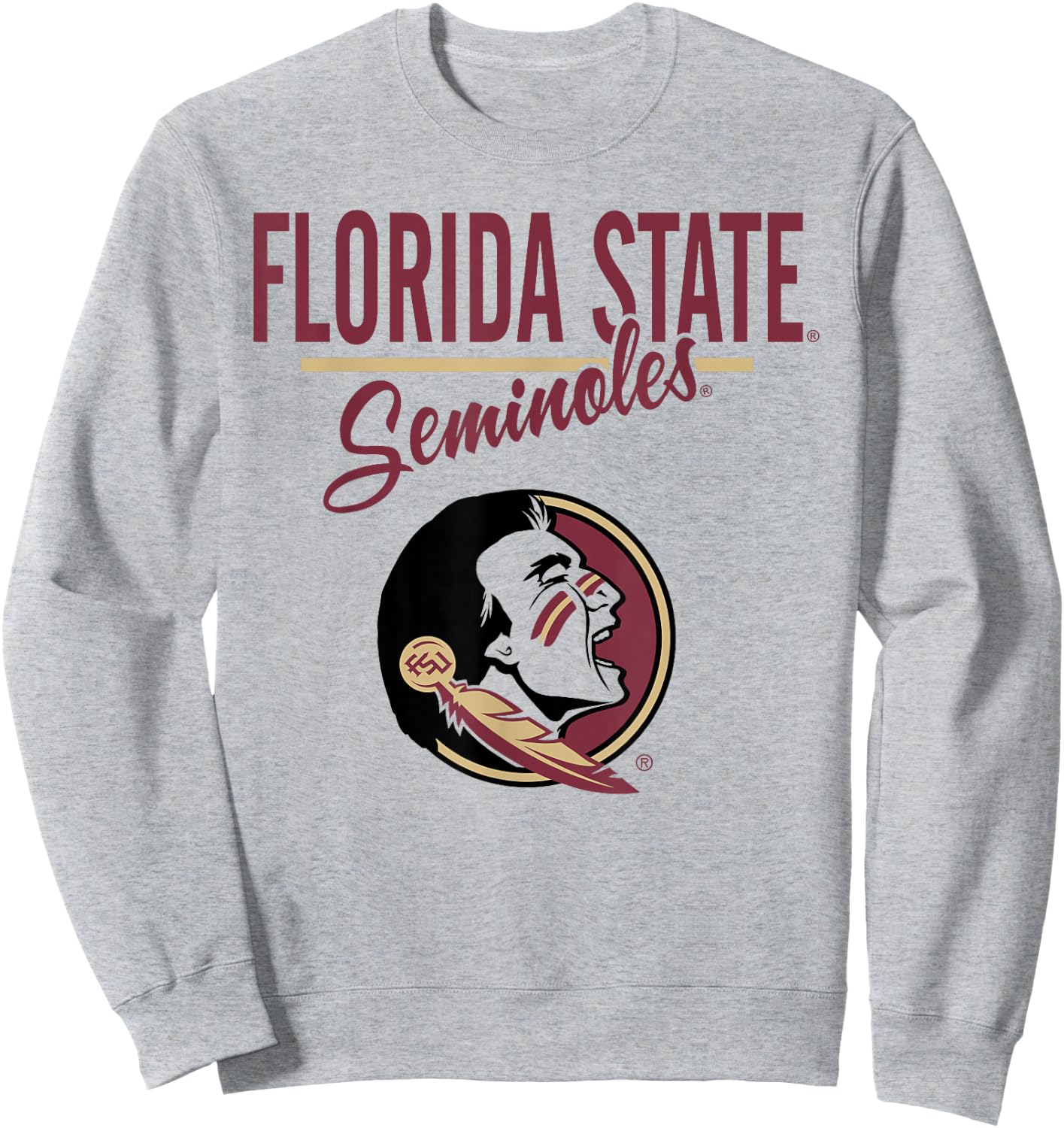 Florida State Seminoles Mascot White Officially Licensed Sweatshirt - Sweatshirt | Ash
