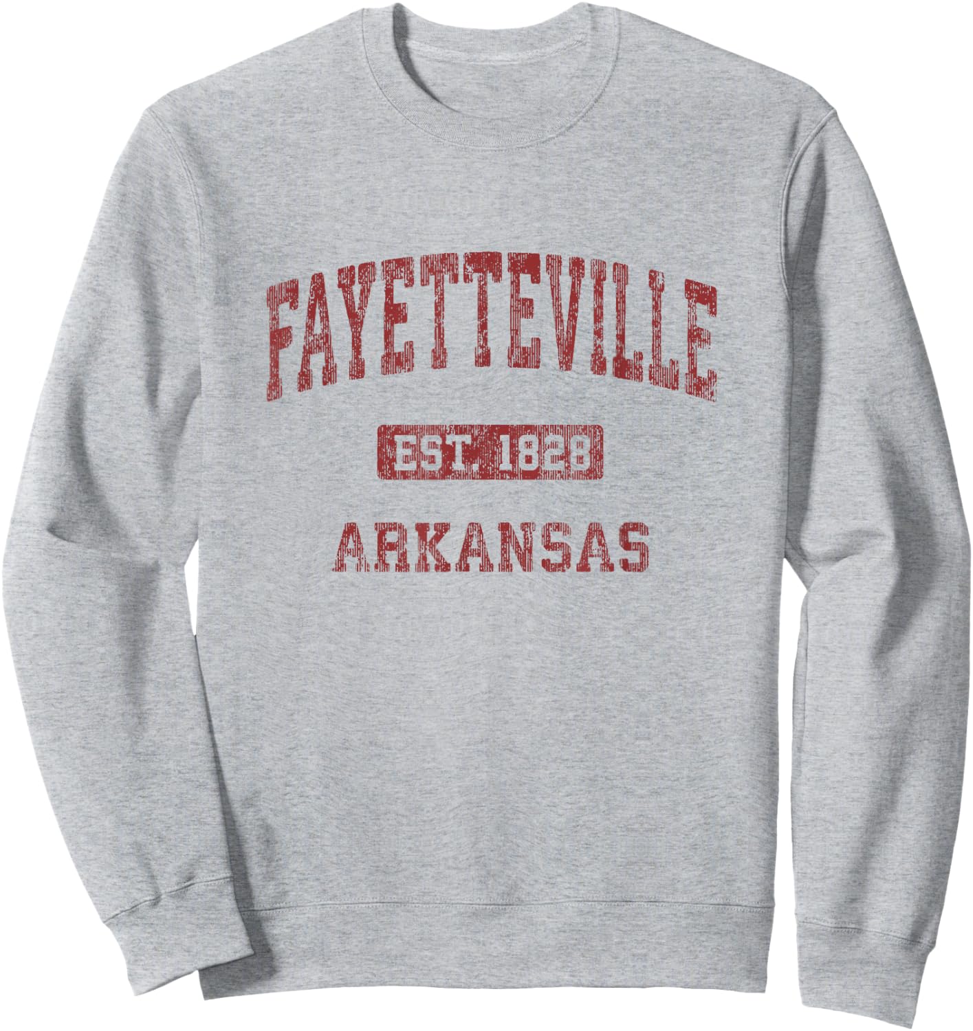 Fayetteville Arkansas AR Vintage Athletic Sports Design Sweatshirt - Sweatshirt | Ash
