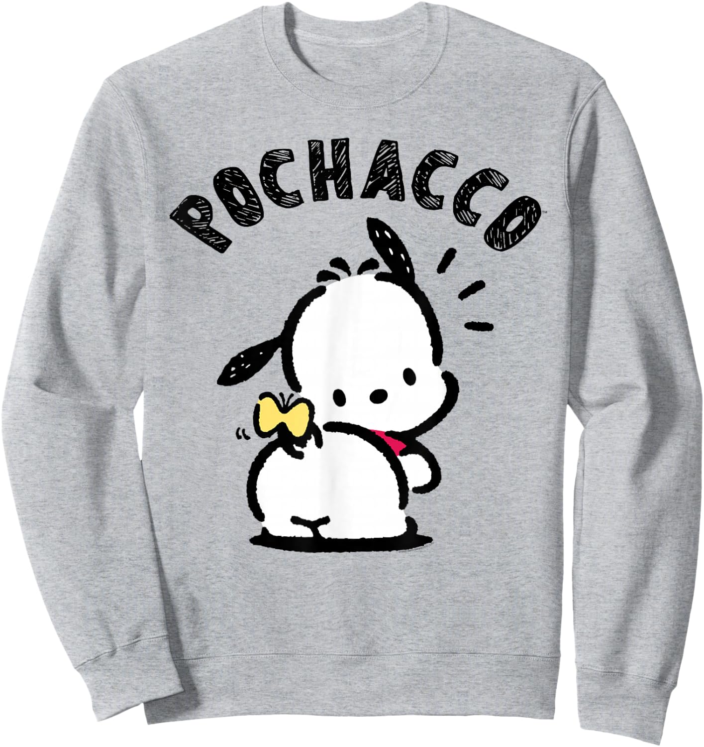Sanrio Pochacco Backside Logo Shirt Sweatshirt - Sweatshirt | Ash