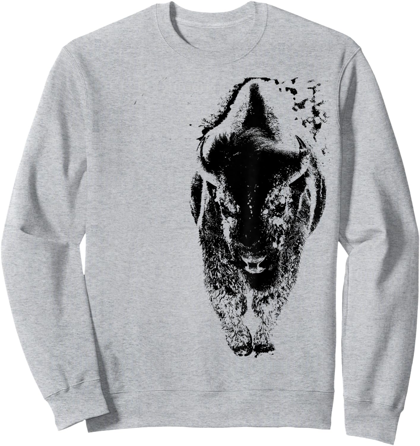 Buffalo Shirt American Bison Shirt snow Western Shirt Gift Sweatshirt - Sweatshirt | Ash