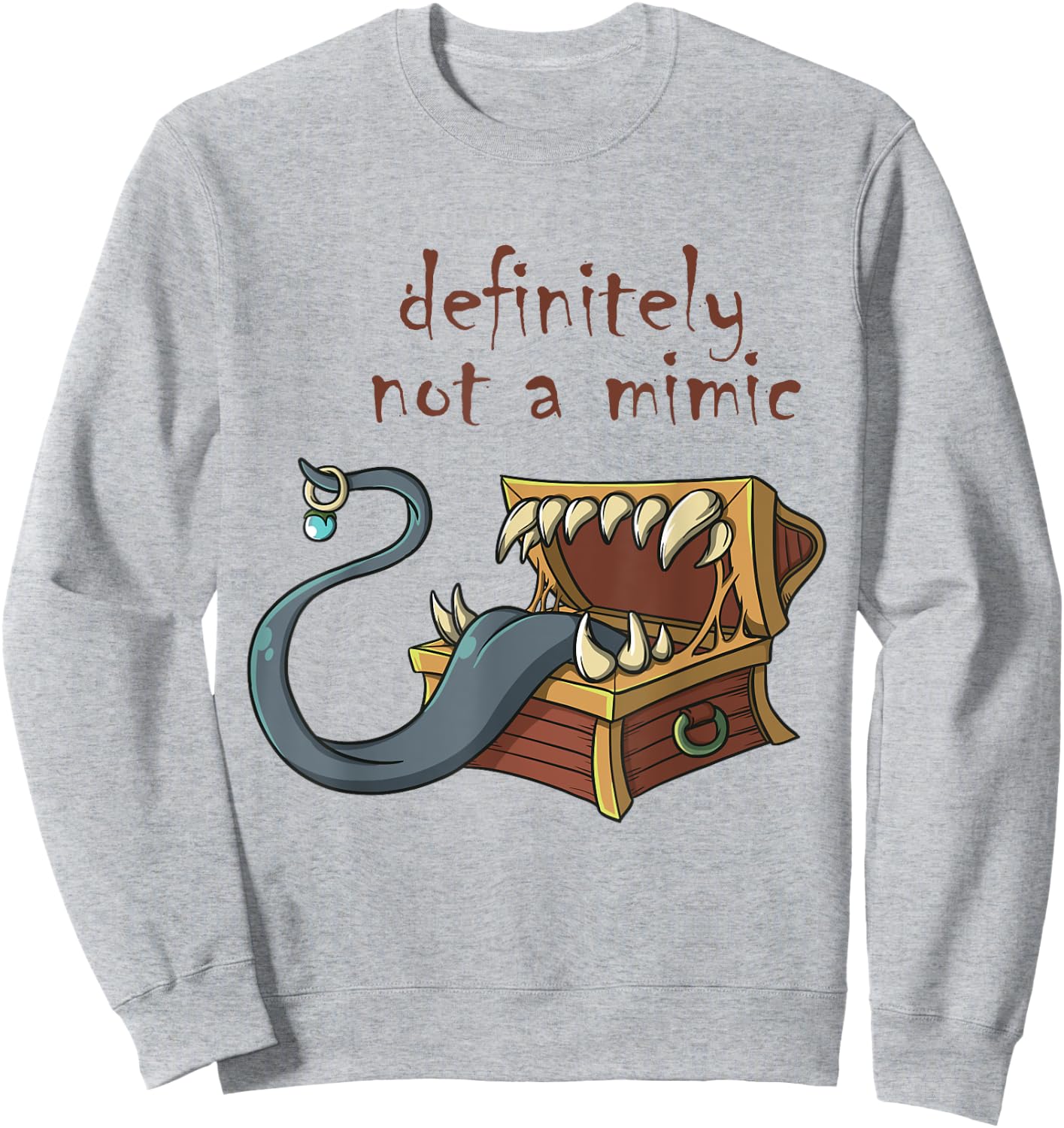Roleplaying RPG Mimic Meme Joke Engagement Bride Groom Gift Sweatshirt - Sweatshirt | Ash