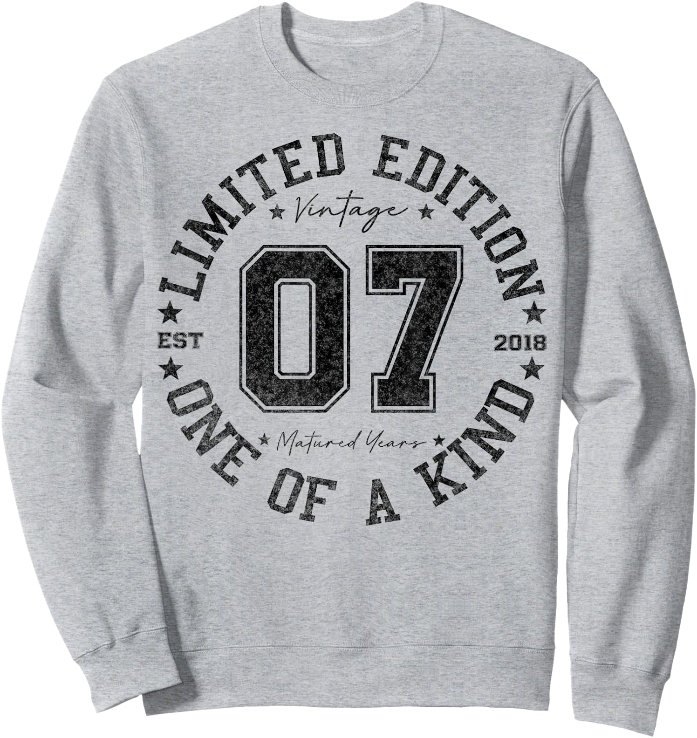 7 Year Old Gifts Vintage 2018 Limited Edition 7th Birthday Sweatshirt - Sweatshirt | Ash