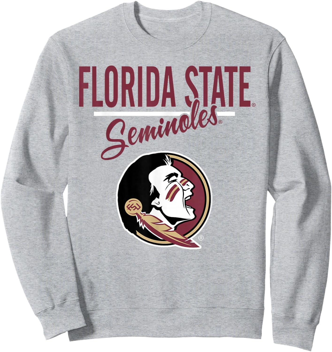 Florida State Seminoles Mascot Gray Officially Licensed Sweatshirt - Sweatshirt | Ash