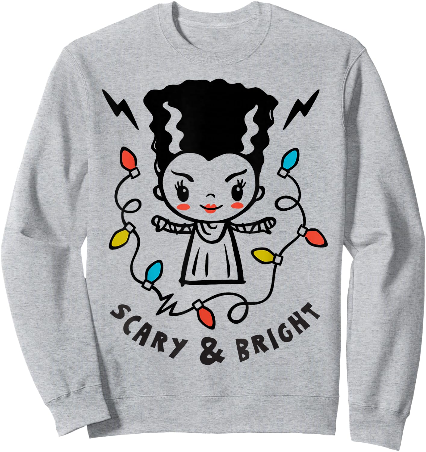 Universal Monsters Christmas Scary And Bright Bride Sweatshirt - Sweatshirt | Ash
