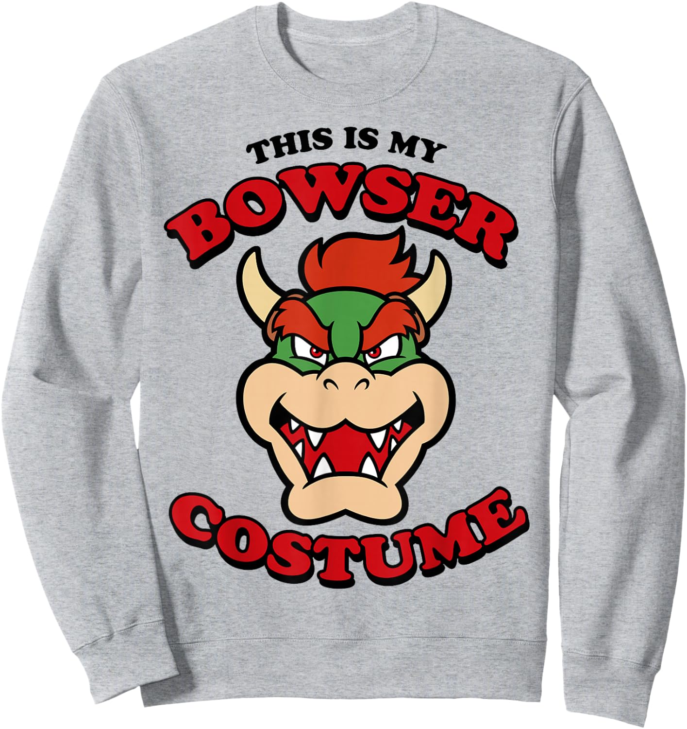 Nintendo Super Mario Bowser Costume Graphic Sweatshirt - Sweatshirt | Ash