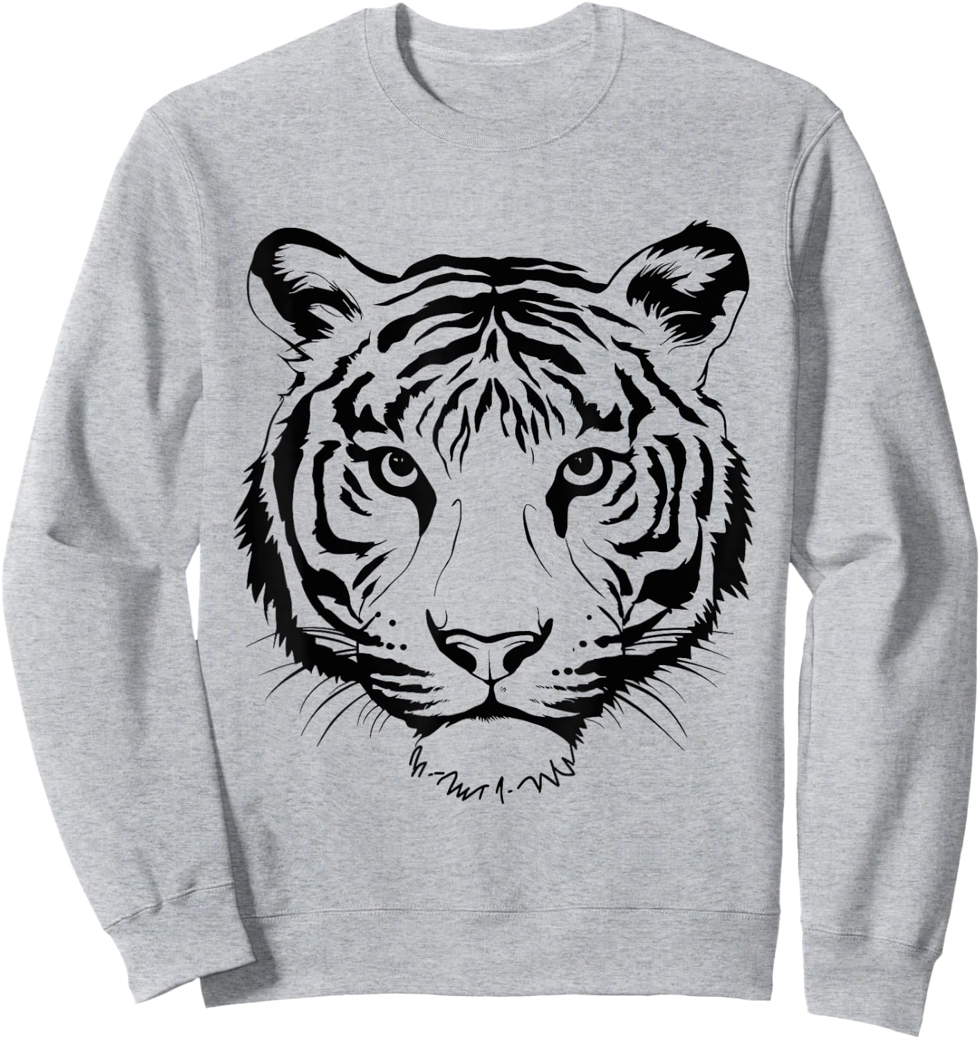 Orange Tiger Face Wild Animals Men Kids Tiger Head Sweatshirt - Sweatshirt | Ash