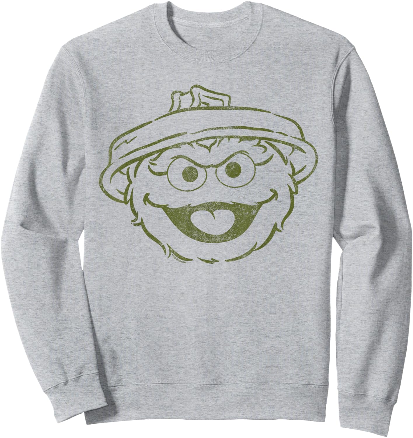 Sesame Street Oscar The Grouch Mono Halloween Costume Sweatshirt - Sweatshirt | Ash