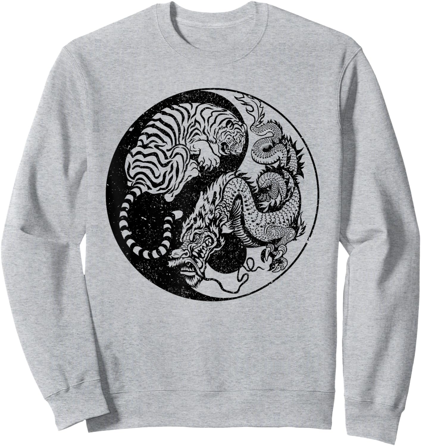 Dragon Vs Tiger Tattoo! Yin and Yang Beast Fight Sweatshirt - Sweatshirt | Ash