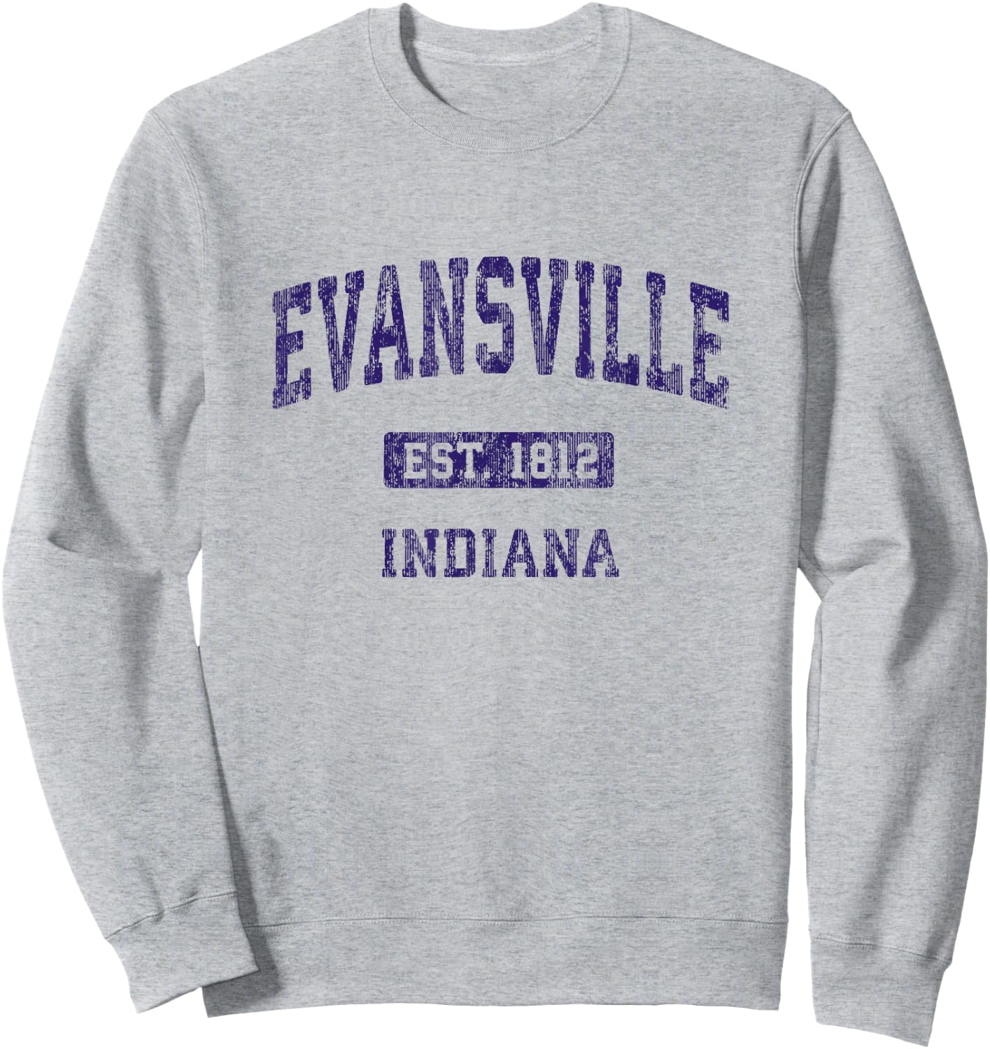 Evansville Indiana IN Vintage Athletic Sports Design Sweatshirt - Sweatshirt | Ash
