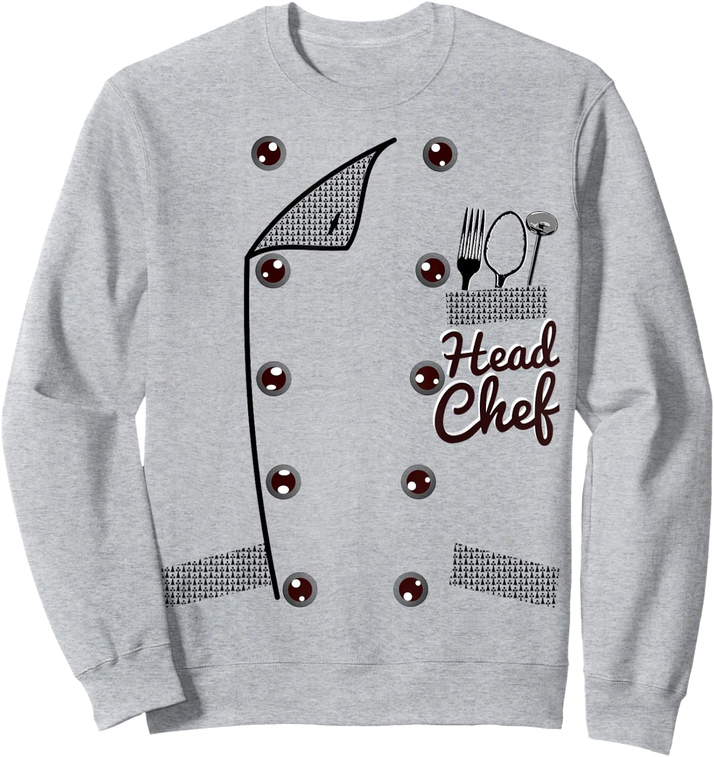 Head Chef Uniform Jacket Funny Faux Costume Sweatshirt - Sweatshirt | Ash