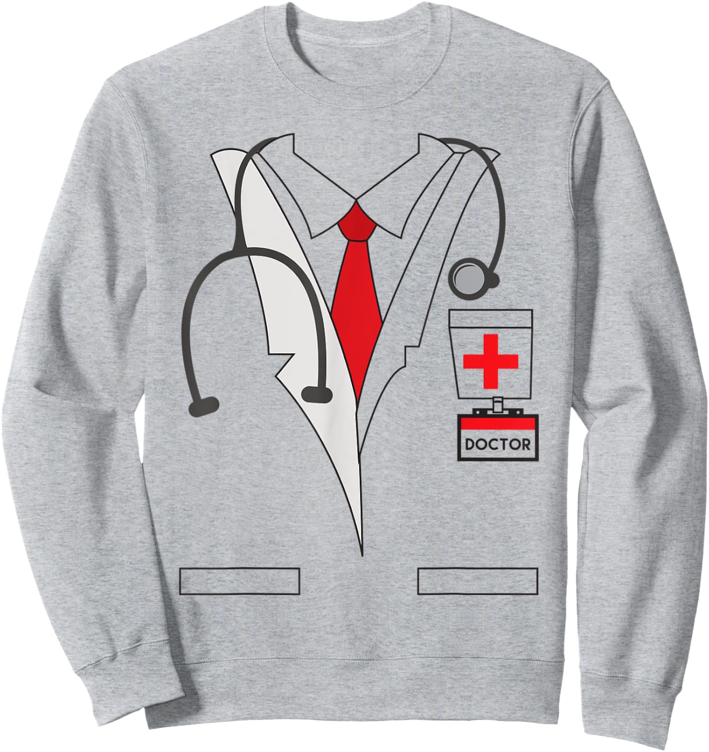Physician ER Doctor Halloween Costume Dr Stethoscope Sweatshirt - Sweatshirt | Ash