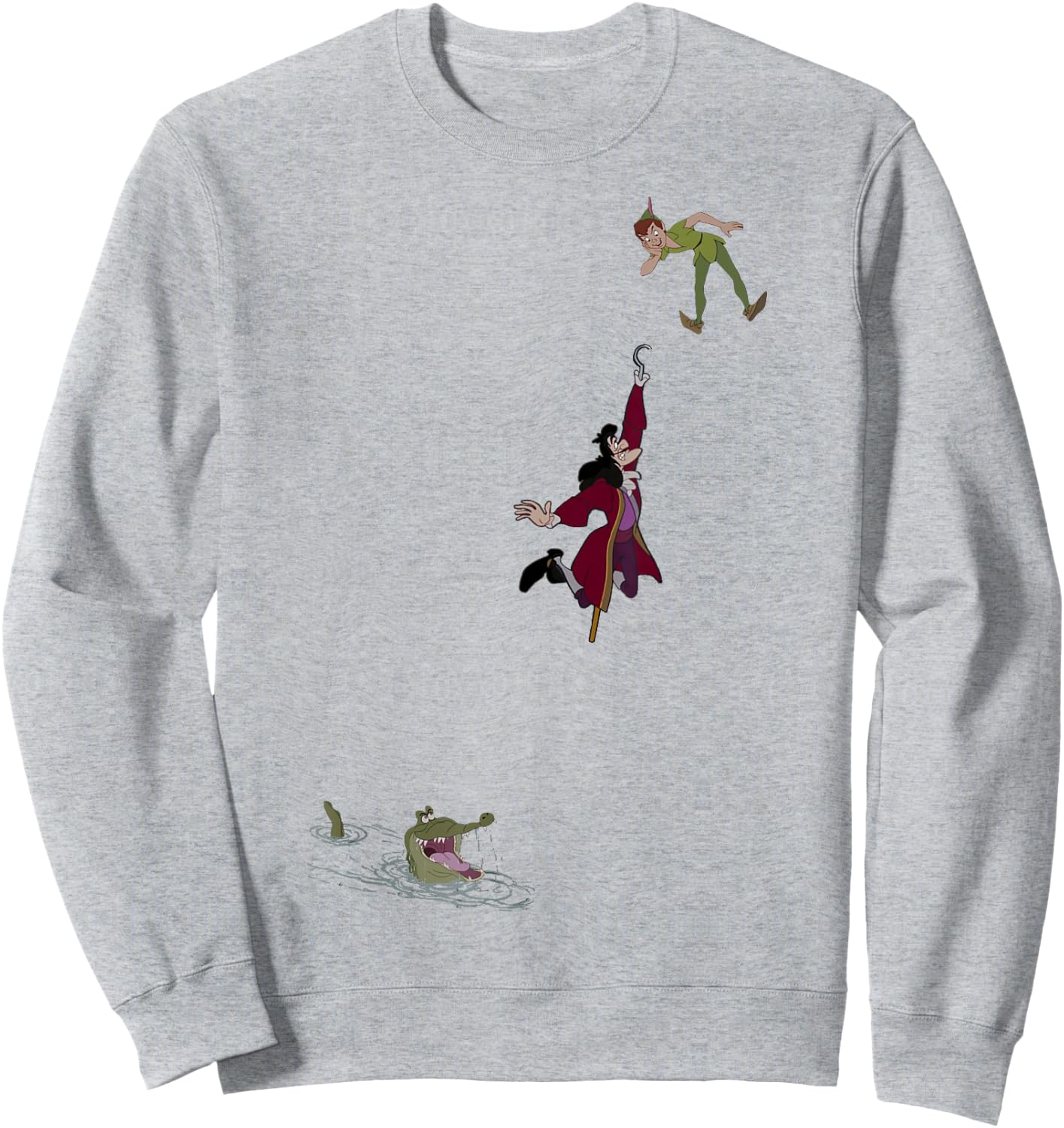 Disney Peter Pan Hook Falling to The Alligator Small Sweatshirt - Sweatshirt | Ash