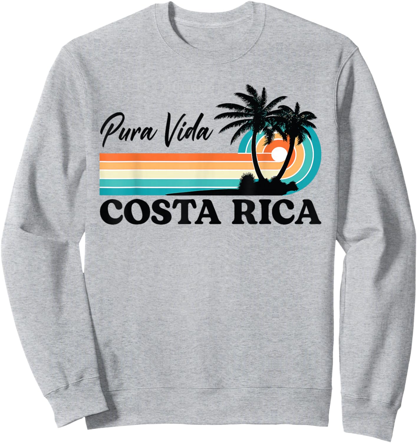 Costa Rica Retro Beach Vacation Costa Rica Souvenir Beach Sweatshirt - Sweatshirt | Ash