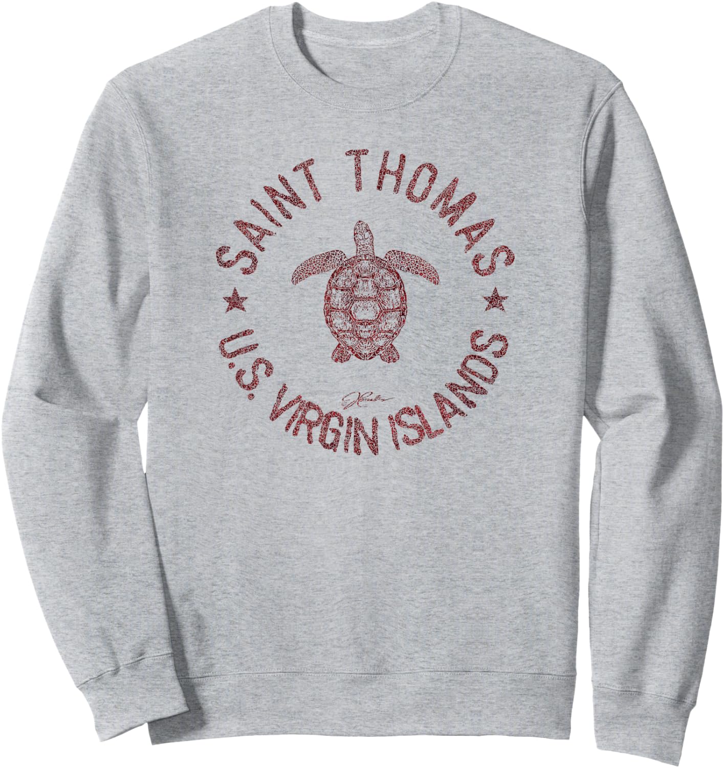 JCombs: Saint Thomas, U.S. Virgin Islands, Sea Turtle Sweatshirt - Sweatshirt | Ash