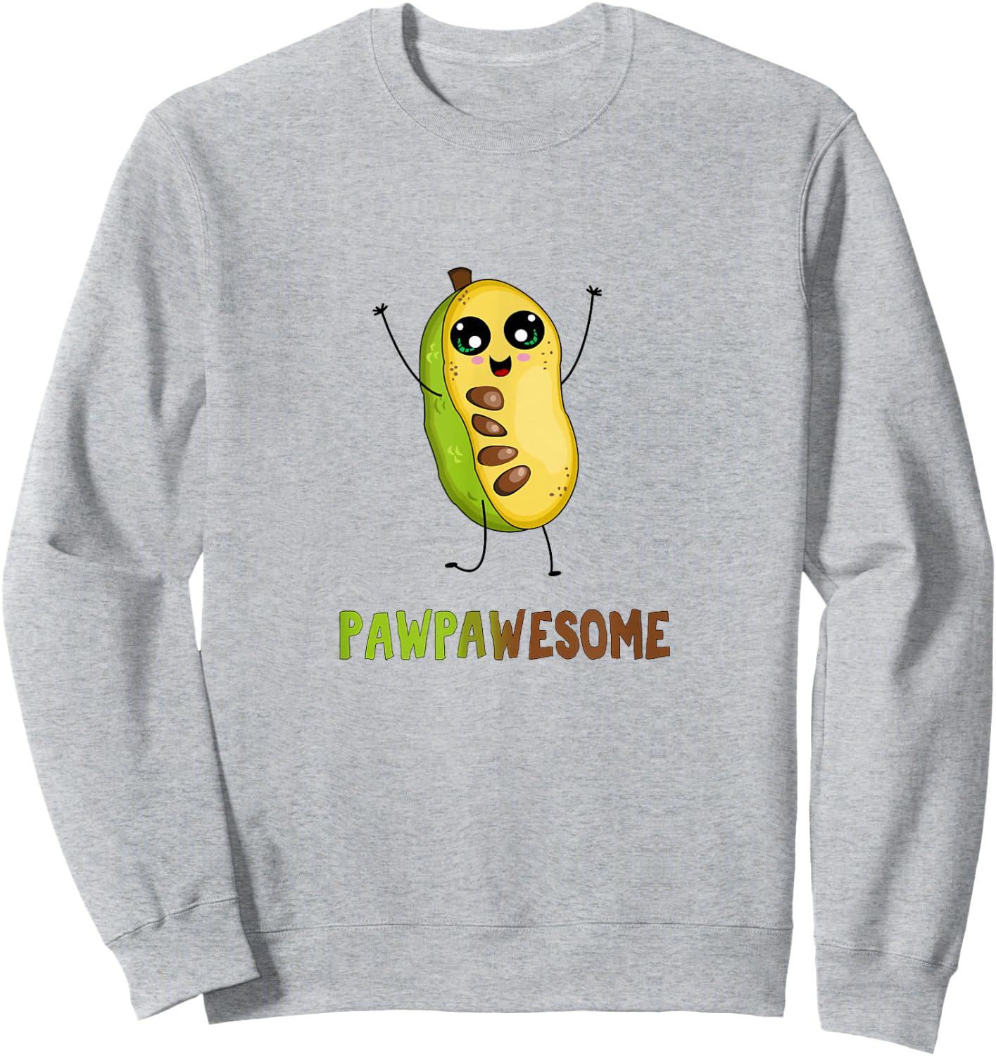 Pawpaw Fruit with Cute Cartoon Paw Paw Awesome Pun Sweatshirt - Sweatshirt | Ash