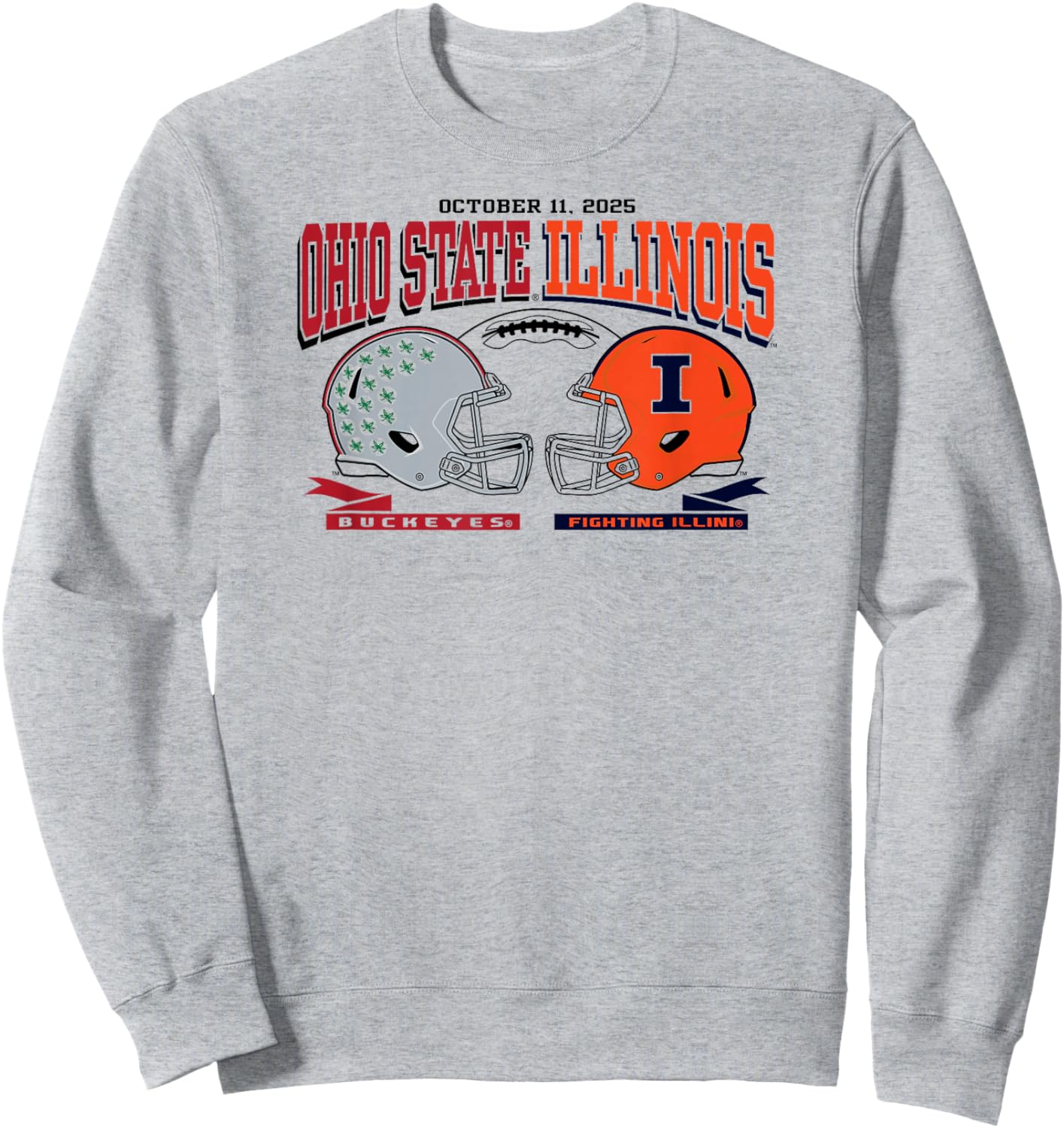 Ohio State Buckeyes vs Illinois Fighting Illini Gameday Sweatshirt - Sweatshirt | Ash