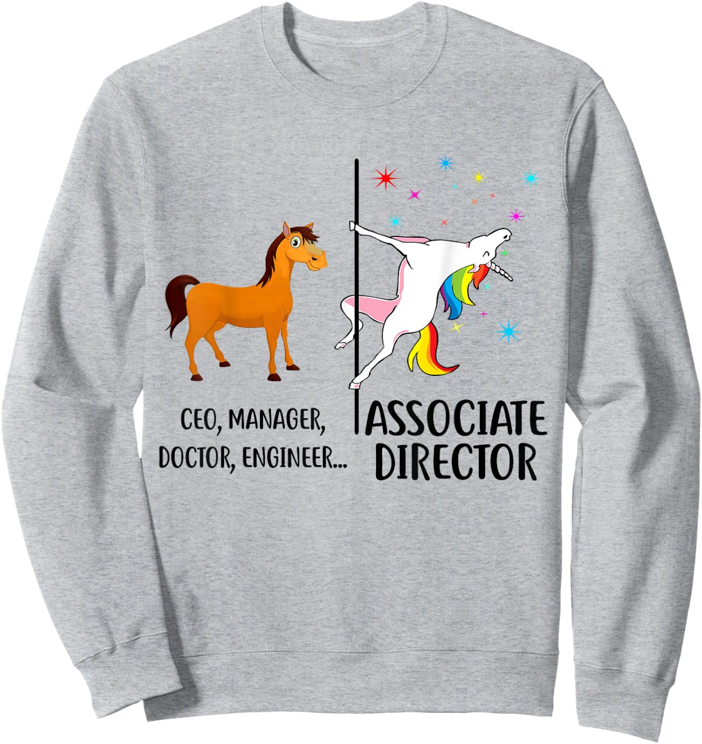 Unicorn Associate Director Funny Job Title Sweatshirt - Sweatshirt | Ash