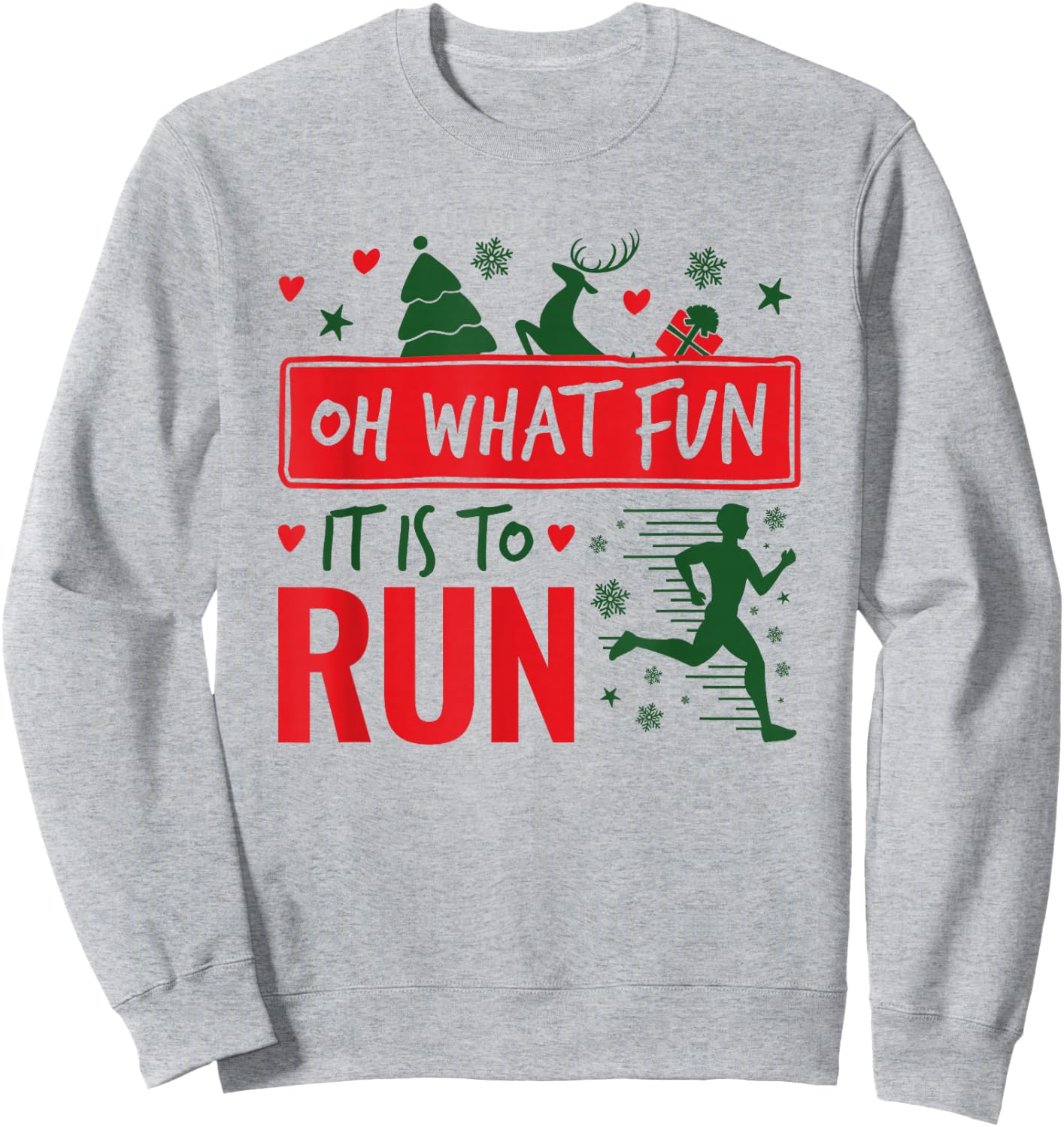 Oh What Fun It Is To Run Runner Christmas Sweatshirt - Sweatshirt | Ash