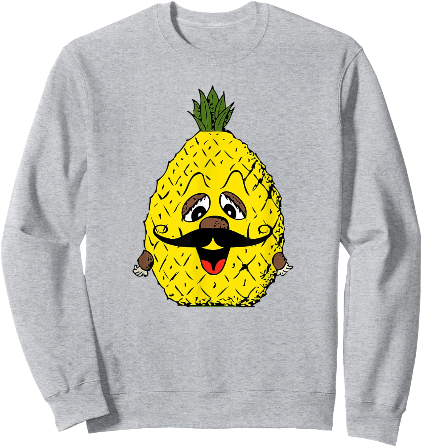 Vintage Hawaiian Pineapple Mustache Sweatshirt - Sweatshirt | Ash