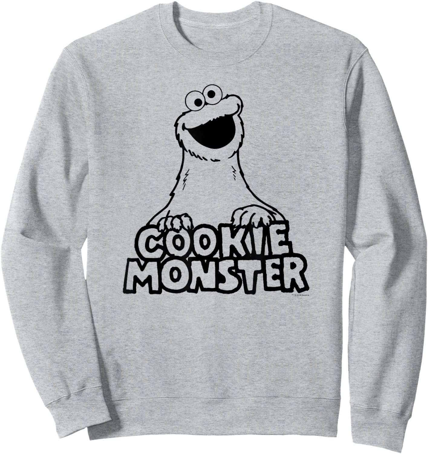 Sesame Street Vintage Cookie Monster T Shirt Sweatshirt - Sweatshirt | Ash
