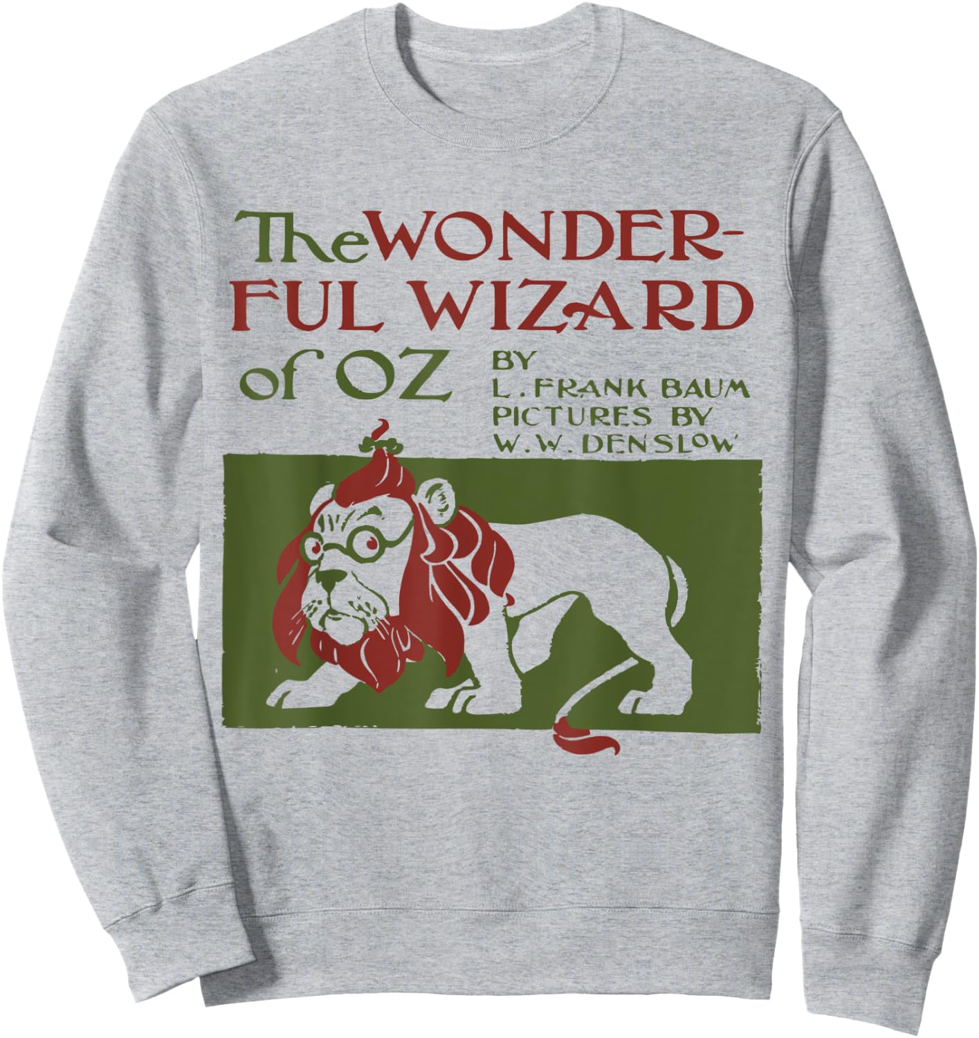 Vintage Classic Book Cover Wizard of Oz, Cowardly Brave Lion Sweatshirt - Sweatshirt | Ash